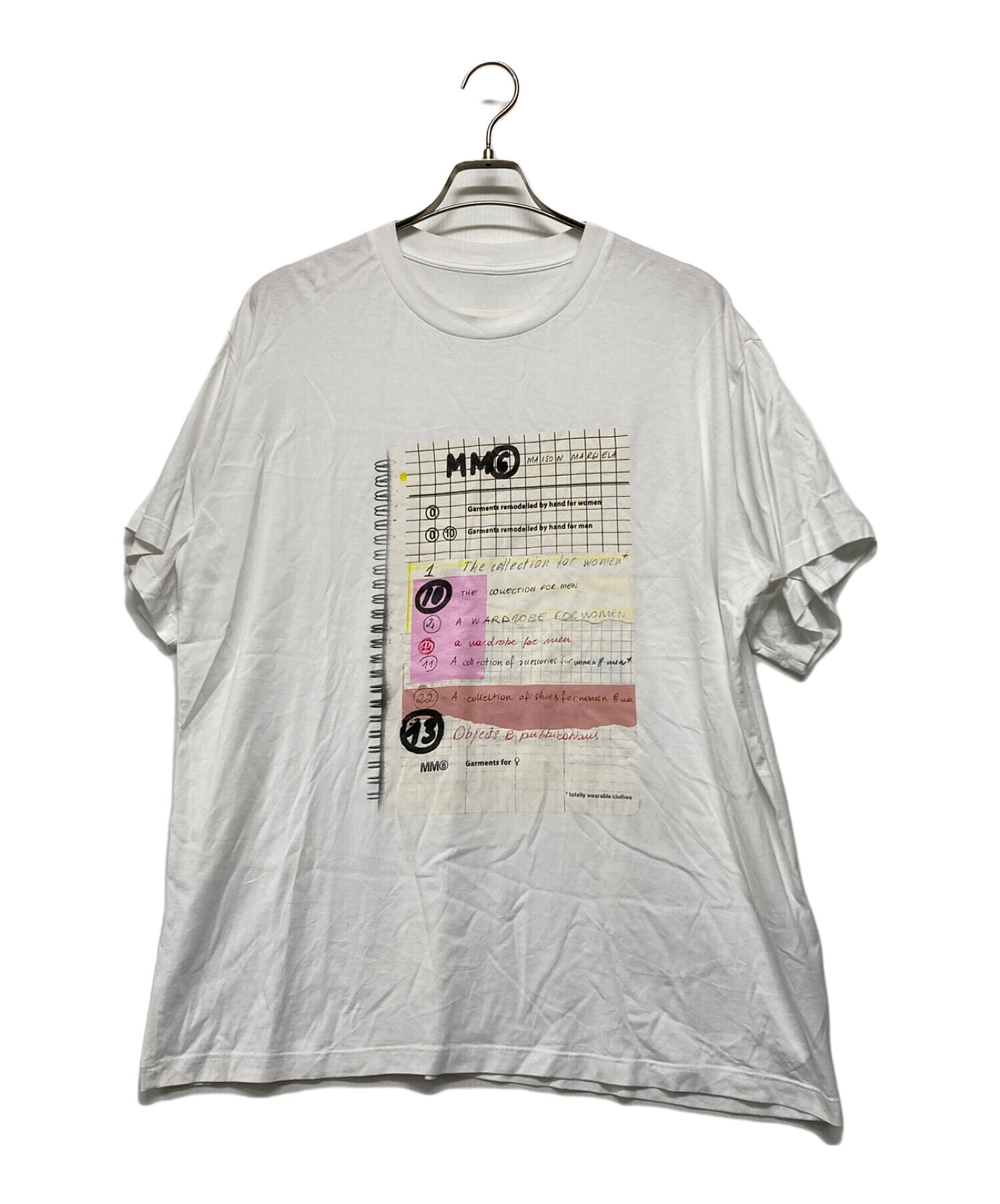 MM6 Maison Margiela (エムエムシックス メゾンマルジェラ) メモプリントTシャツ ホワイト サイズ:SIZE M