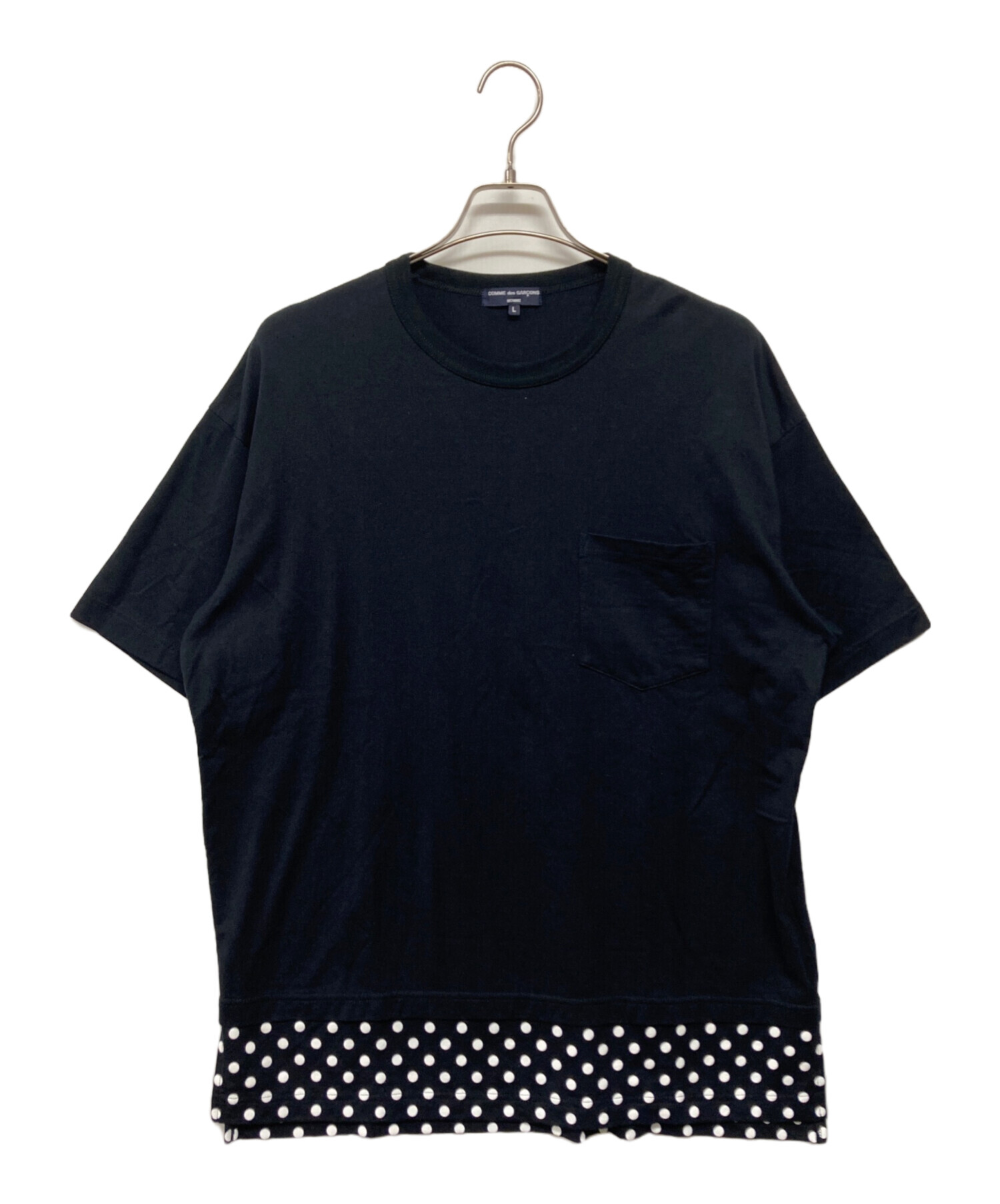 中古・古着通販】COMME des GARCONS HOMME (コムデギャルソン オム) ドット切替Tシャツ ブラック サイズ:SIZE  L｜ブランド・古着通販 トレファク公式【TREFAC FASHION】スマホサイト