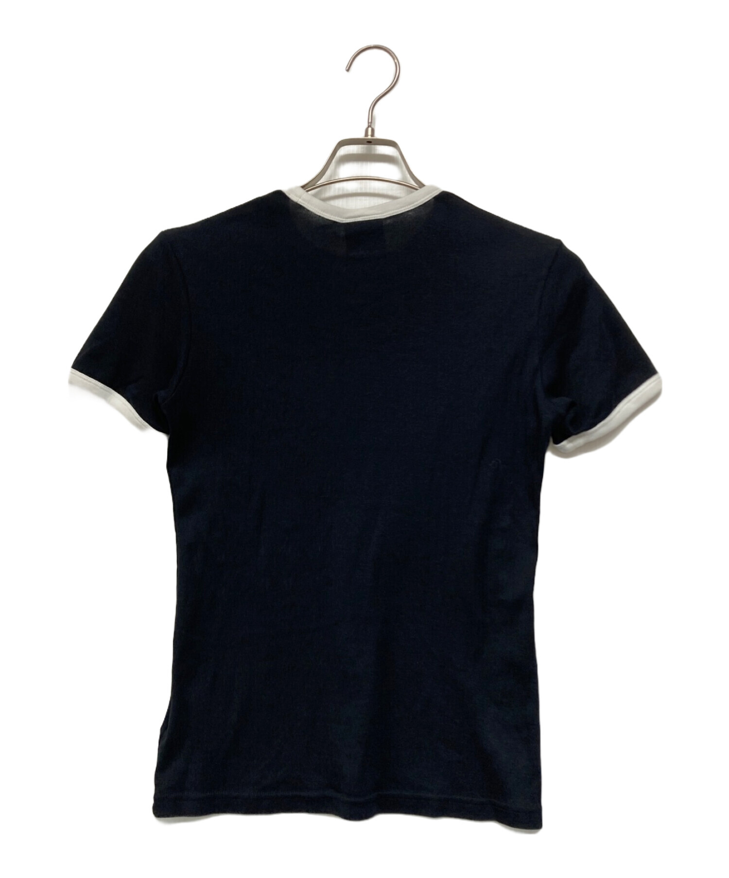 courreges (クレージュ) コントラストトリム Tシャツ ブラック サイズ:SIZE M