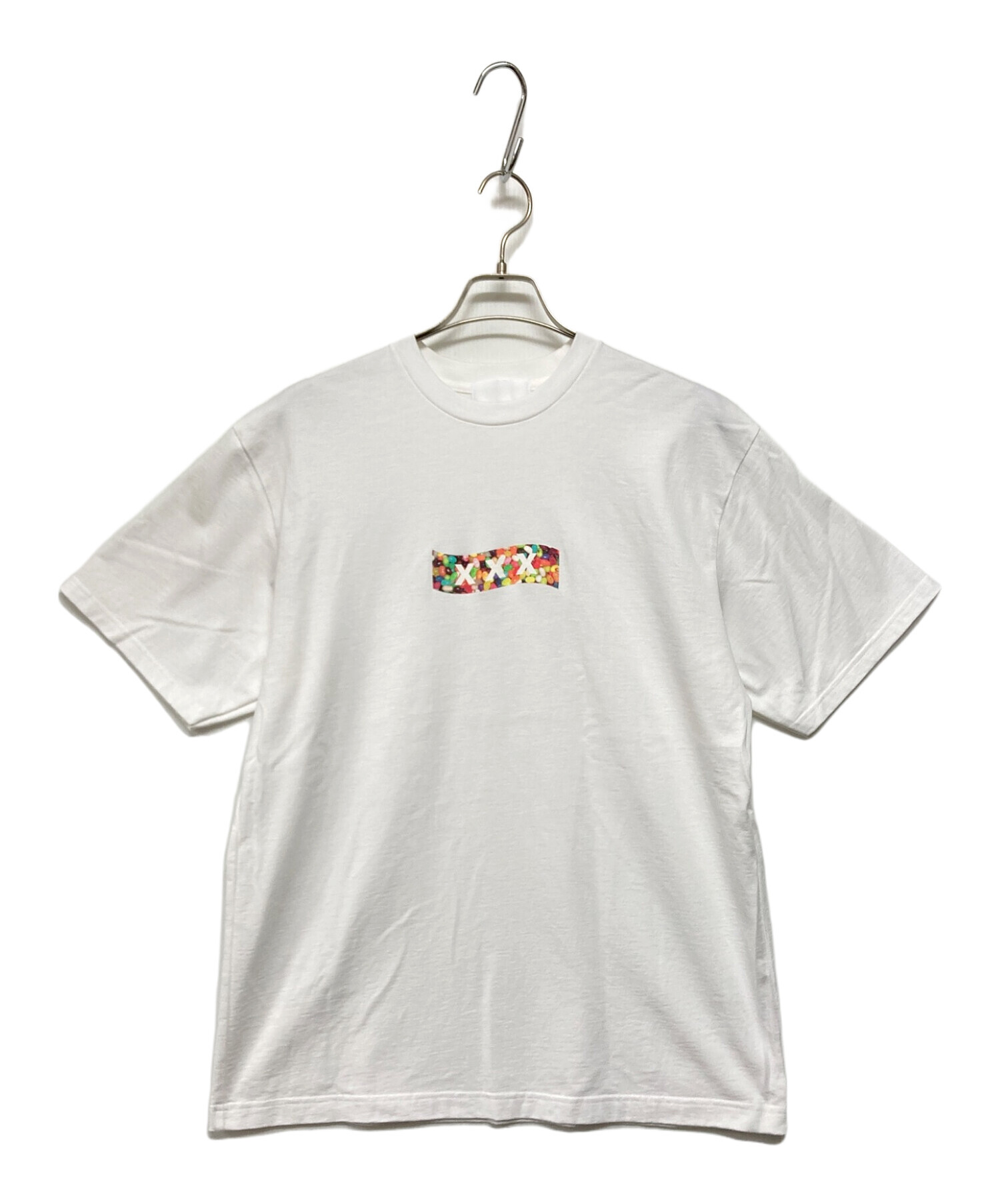 GOD SELECTION XXX (ゴッドセレクショントリプルエックス) ボックスロゴビーンズTEE ホワイト サイズ:SIZE L