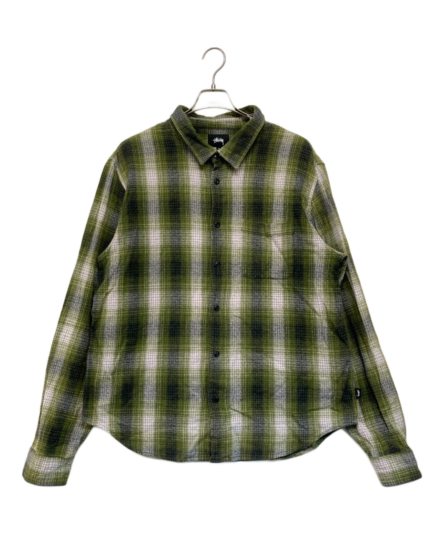 stussy (ステューシー) オンブレチェックシャツ グリーン サイズ:SIZE XL