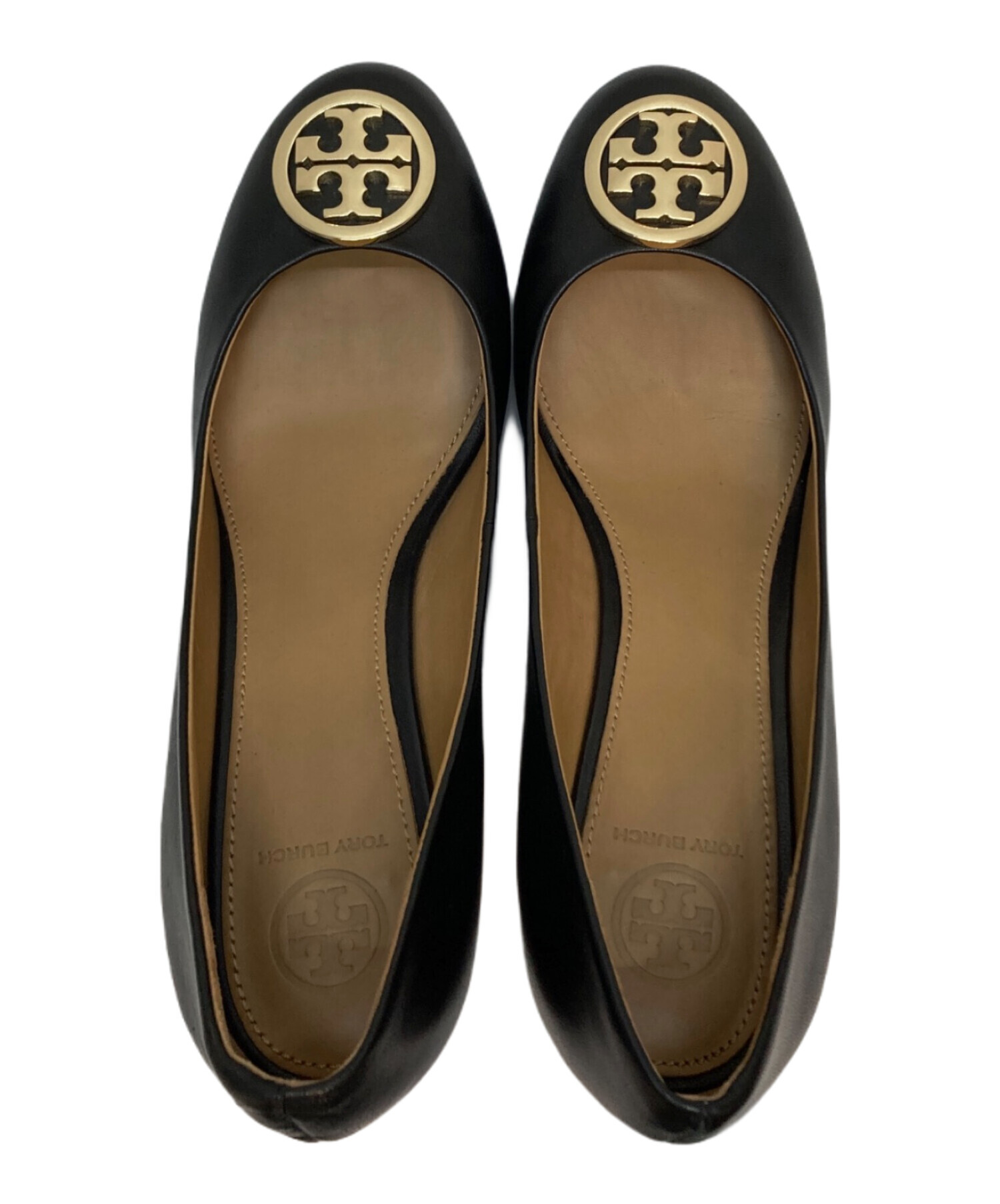 TORY BURCH (トリーバーチ) ウェッジソールパンプス ブラック サイズ:SIZE 7 1/2