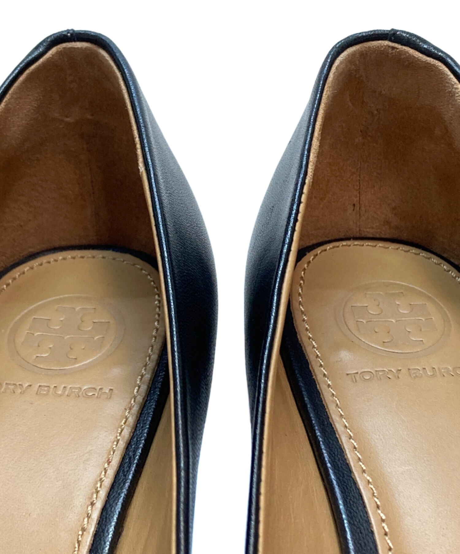 TORY BURCH (トリーバーチ) ウェッジソールパンプス ブラック サイズ:SIZE 7 1/2