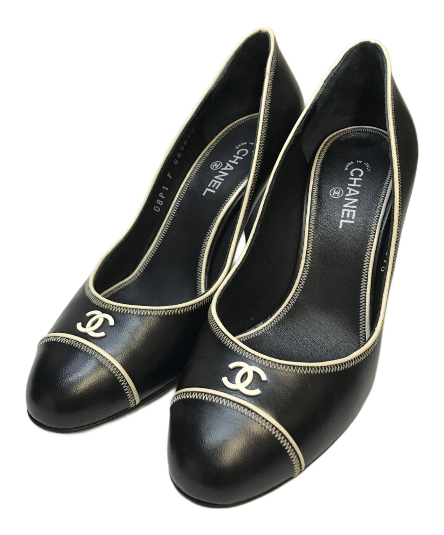 CHANEL (シャネル) ココマークヒールパンプス ブラック サイズ:SIZE 36 1/2