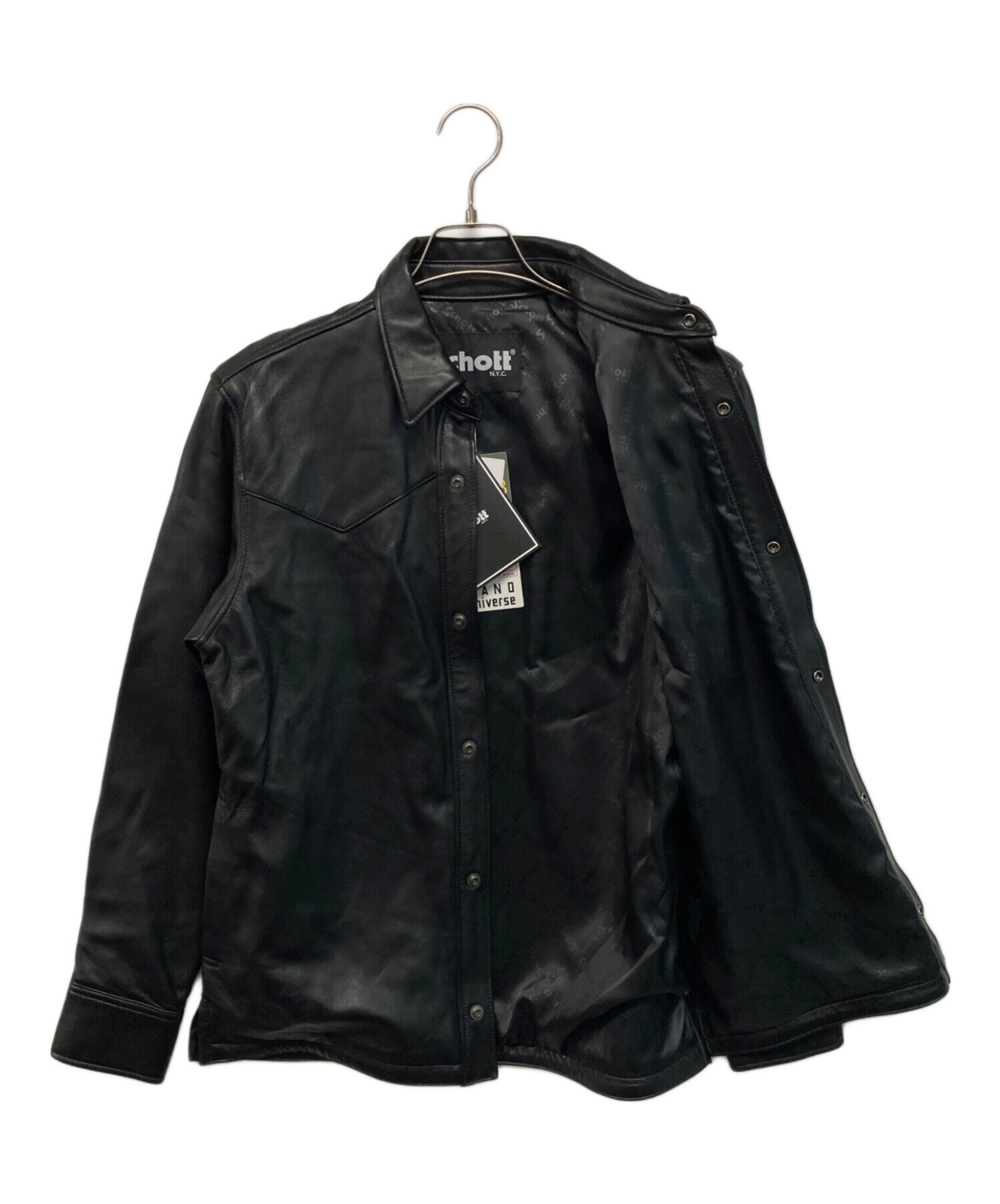 Schott (ショット) nano・universe (ナノ・ユニバース) 別注 LEATHER WESTERN JACKET ブラック  サイズ:SIZE L 未使用品