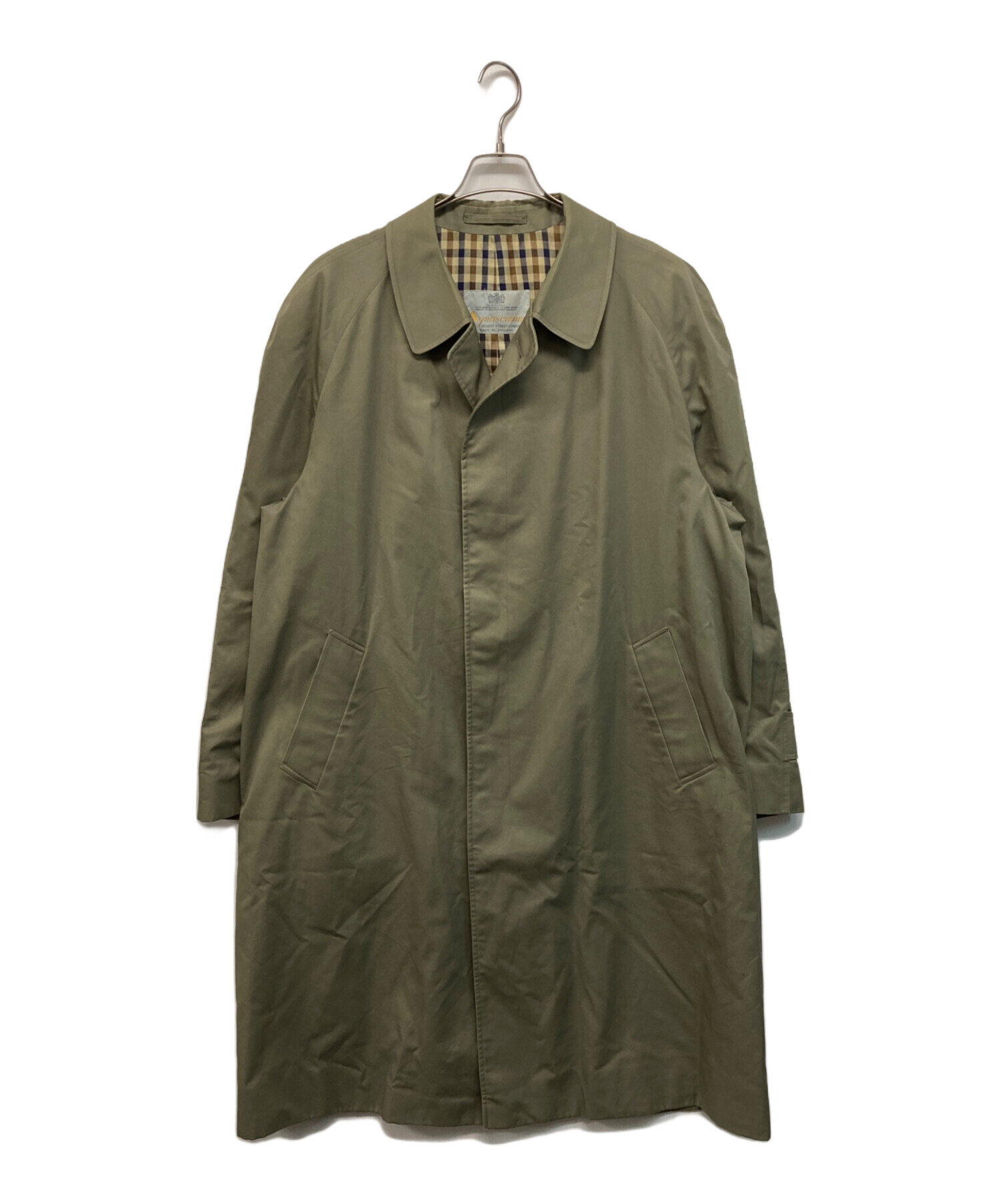 中古・古着通販】Aquascutum (アクアスキュータム) ステンカラーコート オリーブ サイズ:不明(下記参照)｜ブランド・古着通販  トレファク公式【TREFAC FASHION】スマホサイト