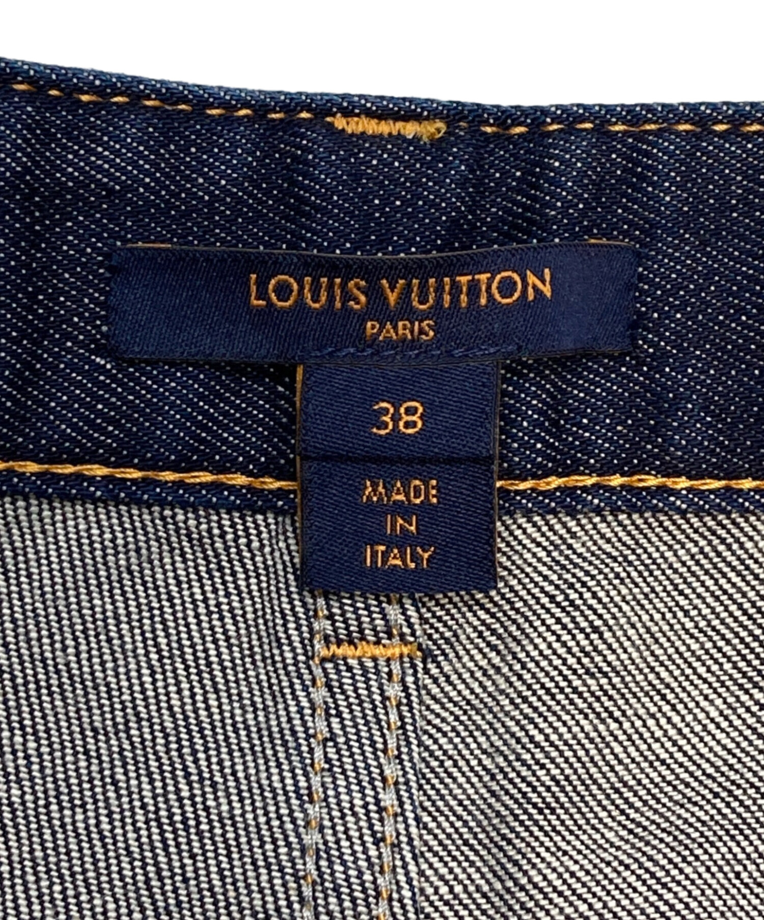 LOUIS VUITTON (ルイ ヴィトン) モノグラム切替デニムペインターパンツ インディゴ サイズ:SIZE 38