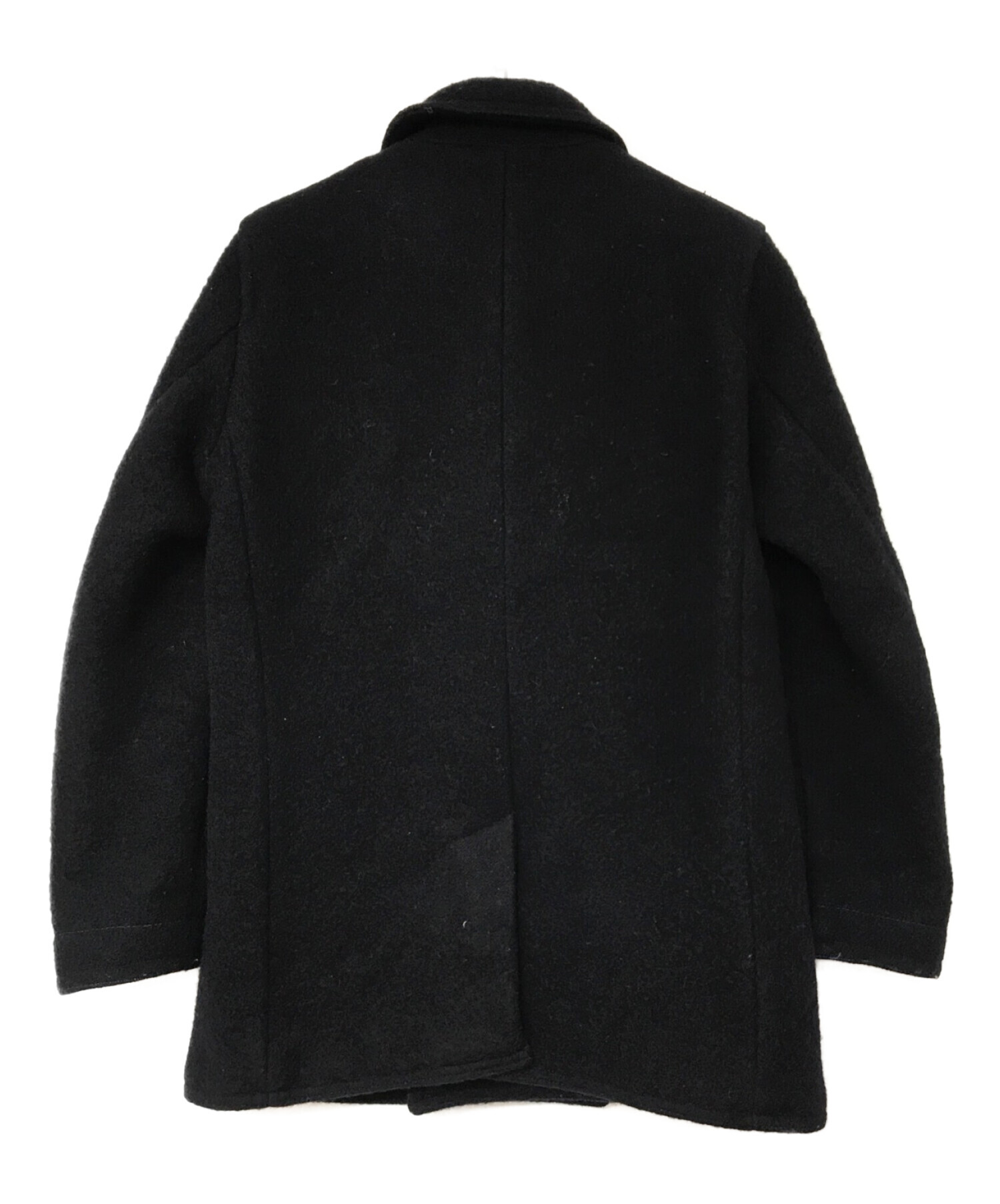 COMME des GARCONS HOMMEx GLOVERALL (コムデギャルソンオム× グローバーオール) 縮絨ウールPコート ネイビー  サイズ:XS