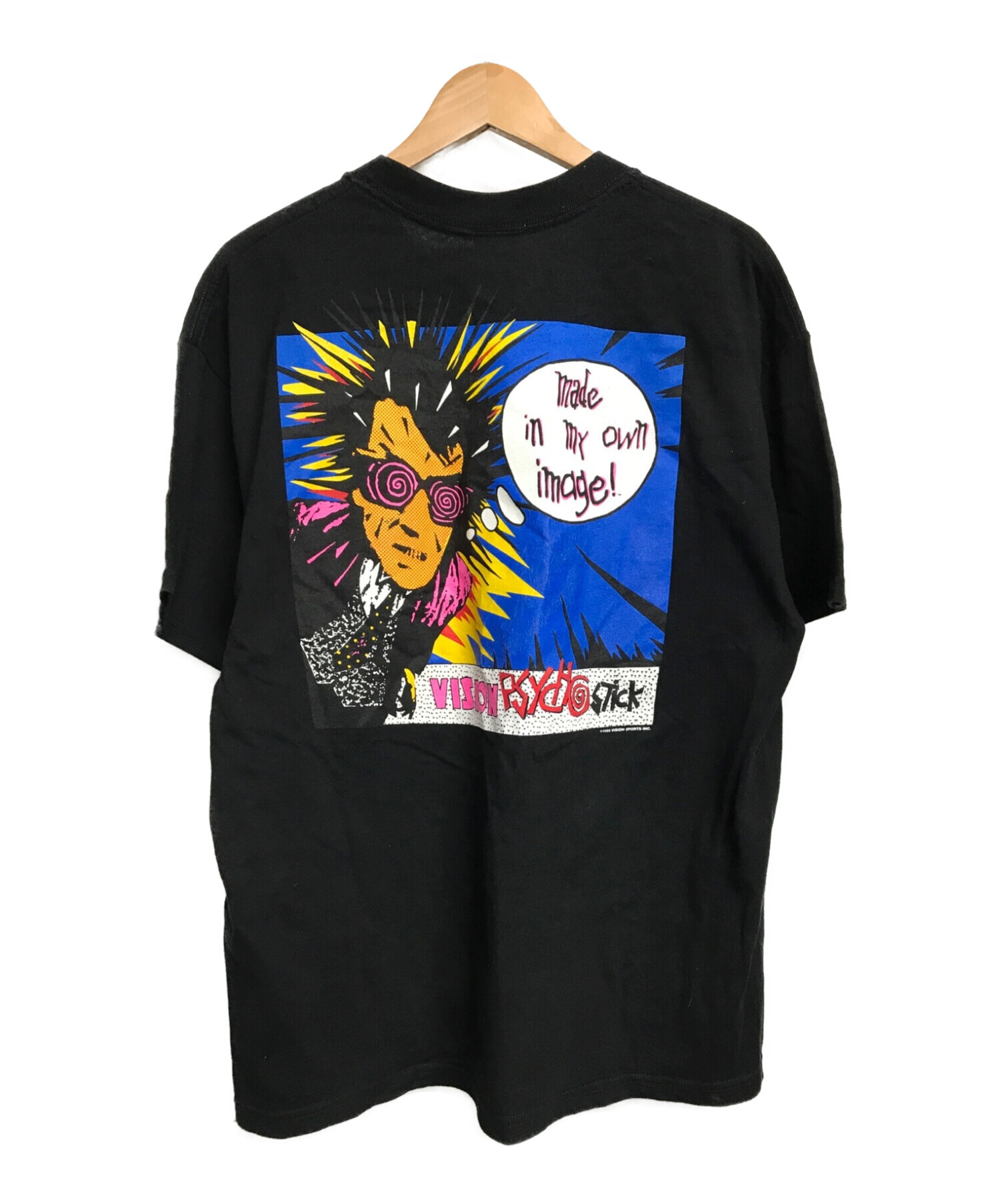 VISION STREET WEAR (ヴィジョンストリートウェア) 80S USA製 Tシャツ ブラック サイズ:表記薄れ