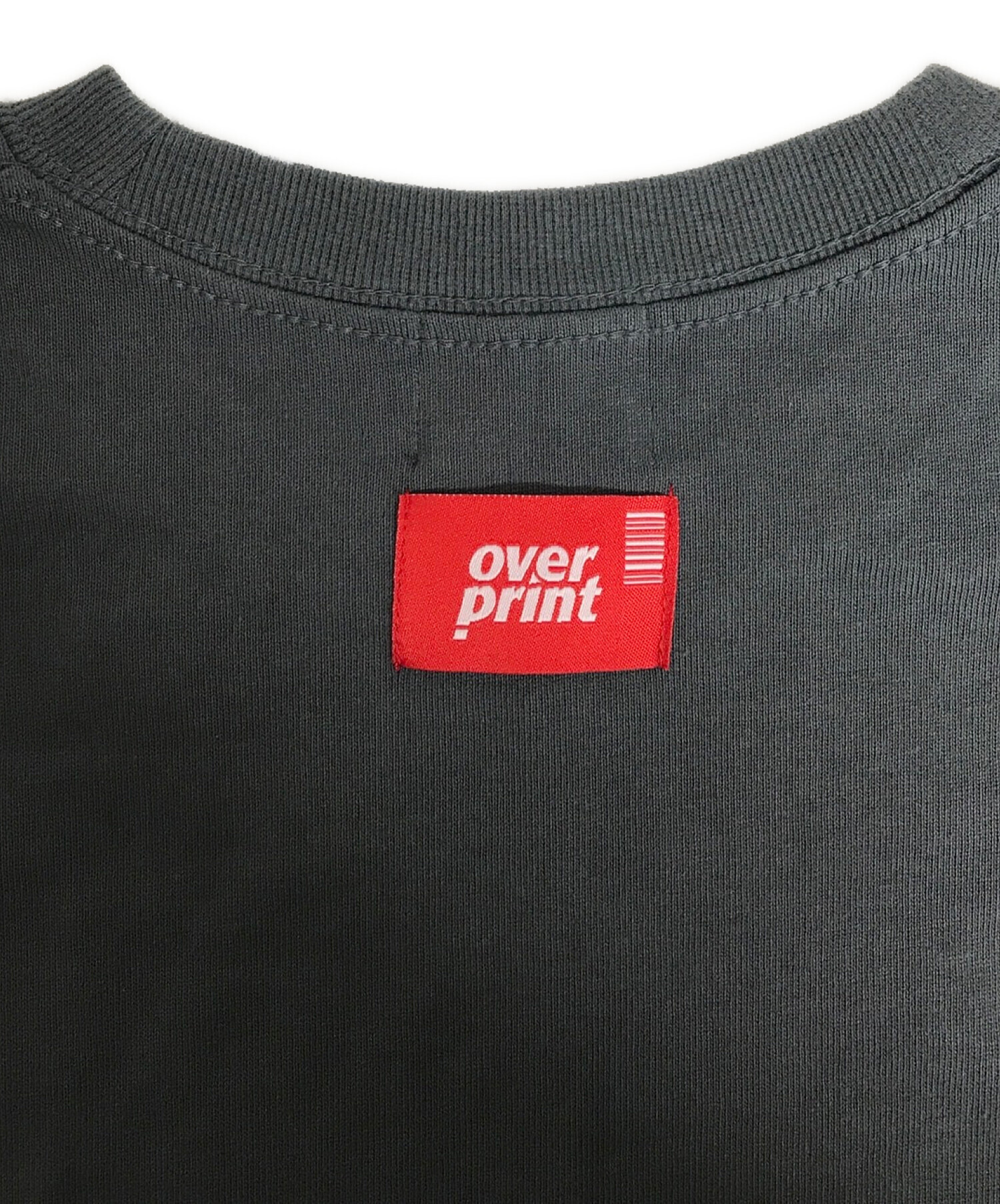 9090×over print (9090×オーバープリント) プリントTシャツ チャコールグレー サイズ:M