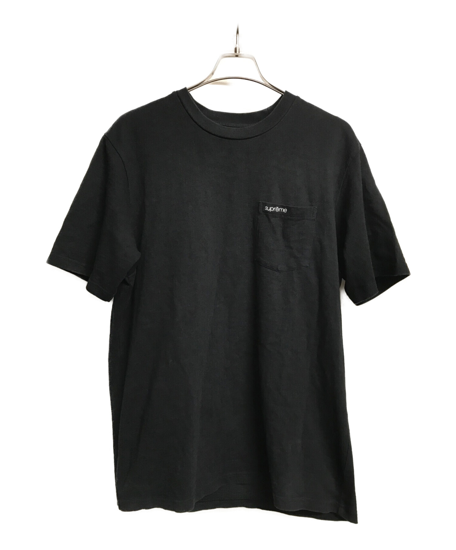 SUPREME (シュプリーム) クラシックロゴポケットTシャツ ブラック サイズ:L