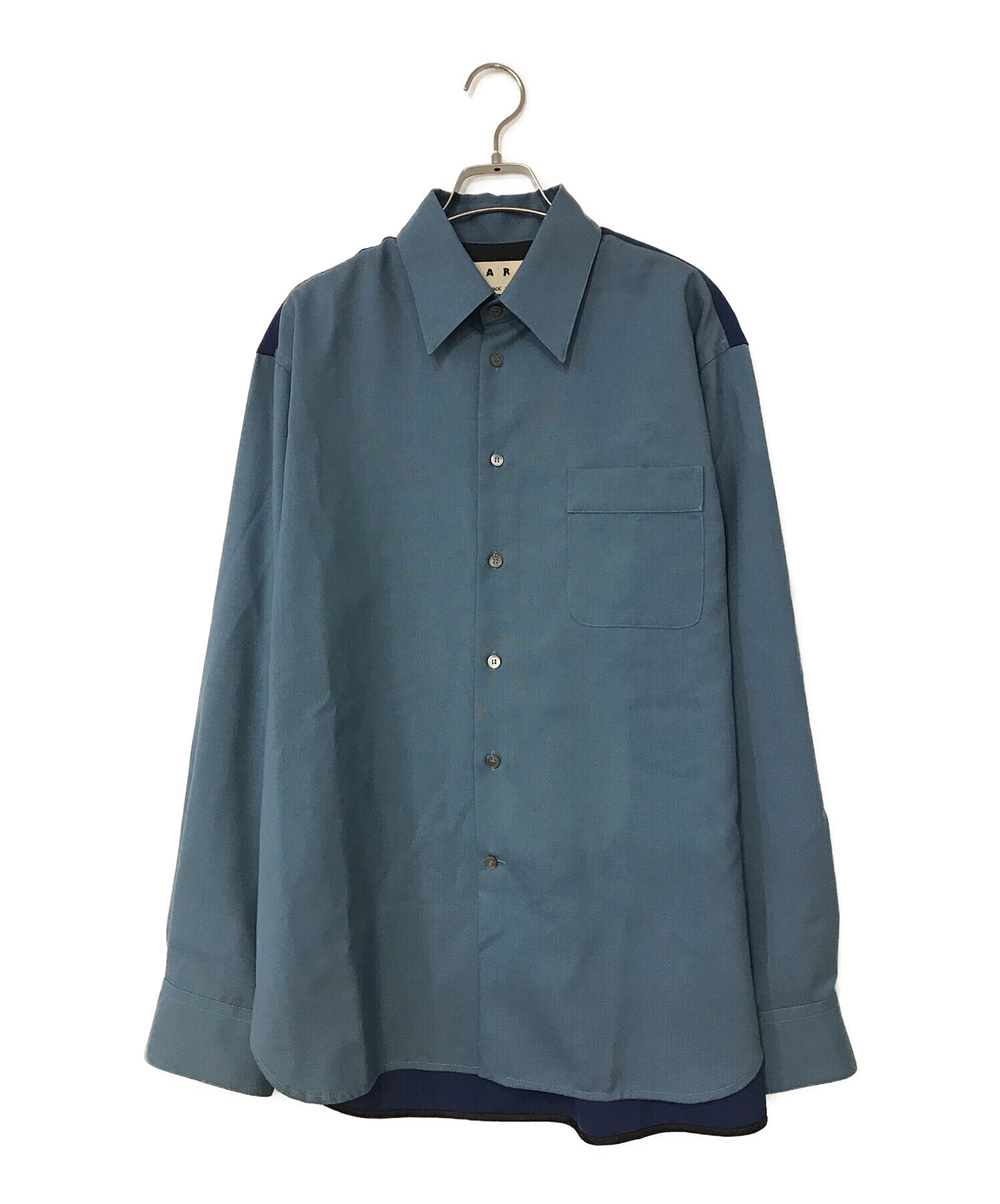 MARNI (マルニ) トロピカルウールシャツ ブルー サイズ:48