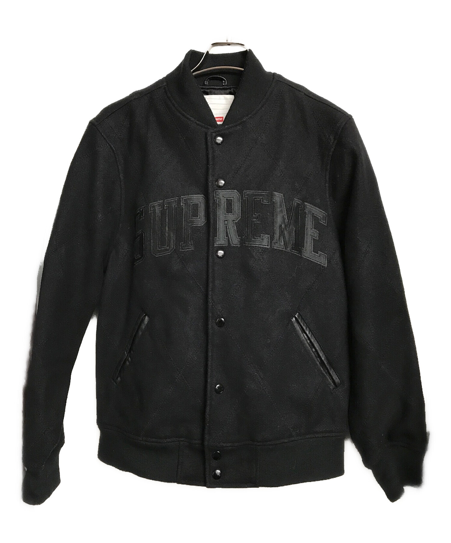 SUPREME (シュプリーム) Harlequin Wool Varsity Jacket ウールバーシティジャケット ブラック サイズ:S