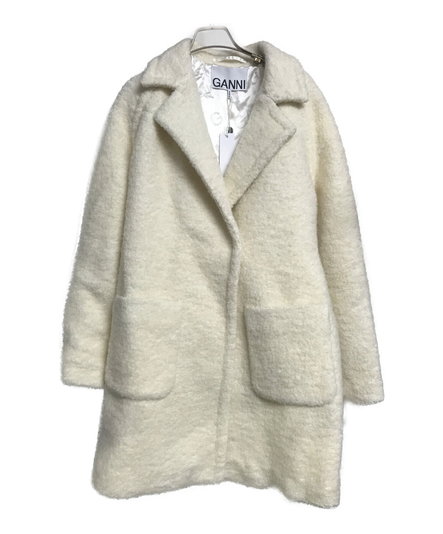 Ganni (ガニー) belted single-breasted coat ホワイト サイズ:34