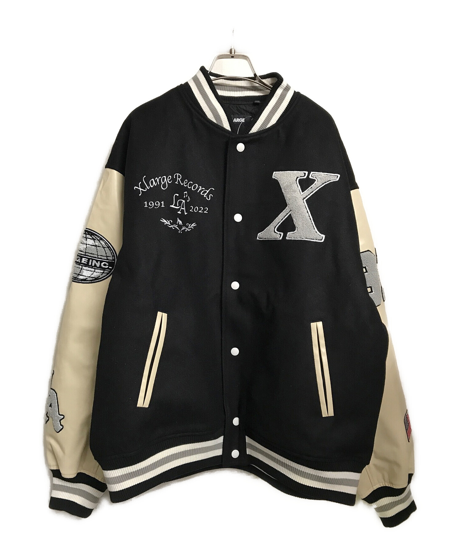 X-LARGE (エクストララージ) OG LOGO VARSITY JACKET ブラック サイズ:XL