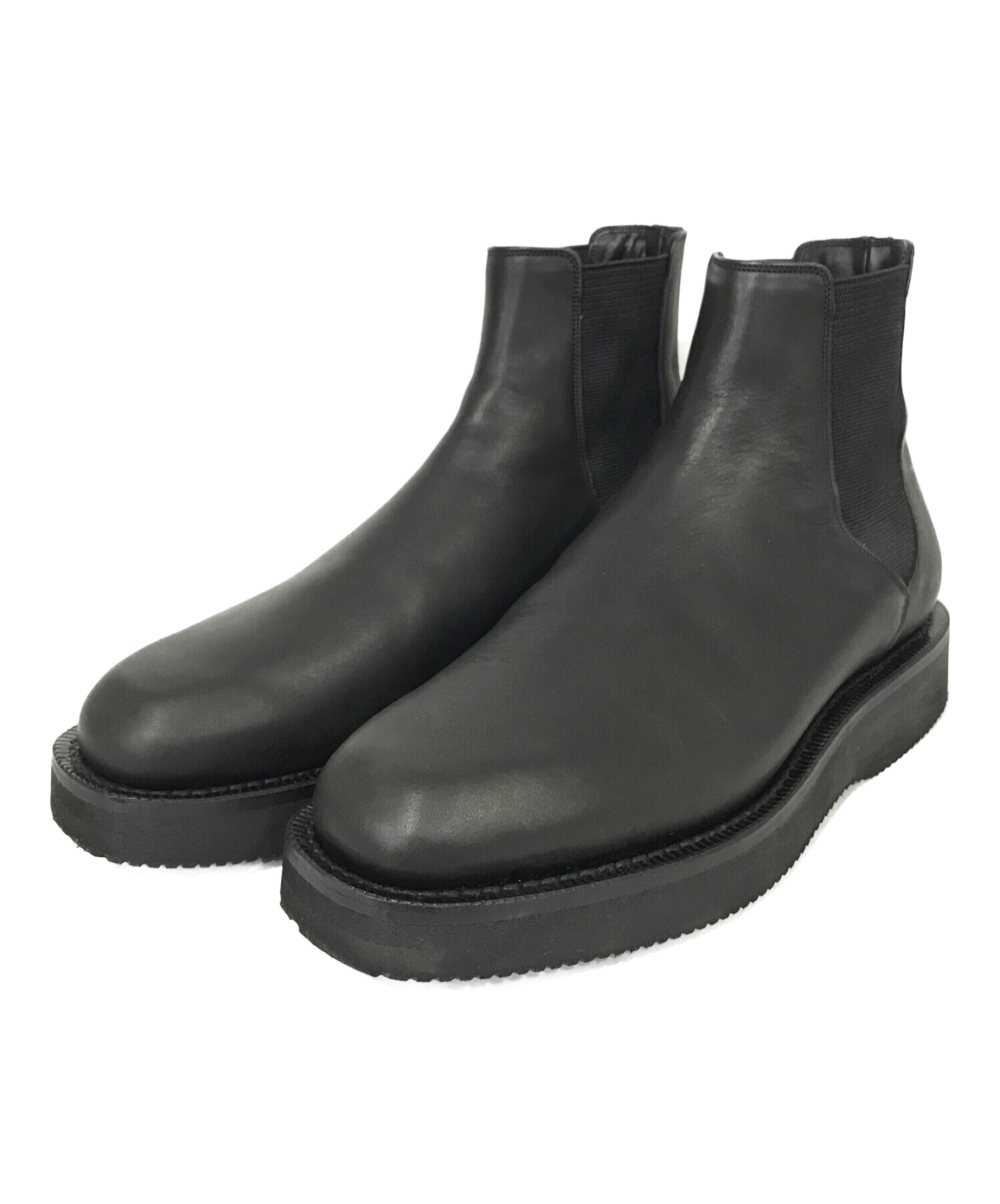 中古・古着通販】AURALEE (オーラリー) LEATHER SQUARE BOOTS ブラック