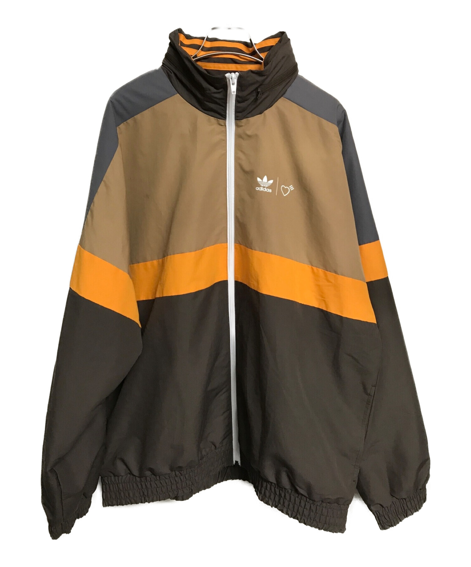 adidas×HUMAN MADE (アディダス×ヒューマンメイド) Windbreaker Jacket ブラウン×オレンジ サイズ:2XL