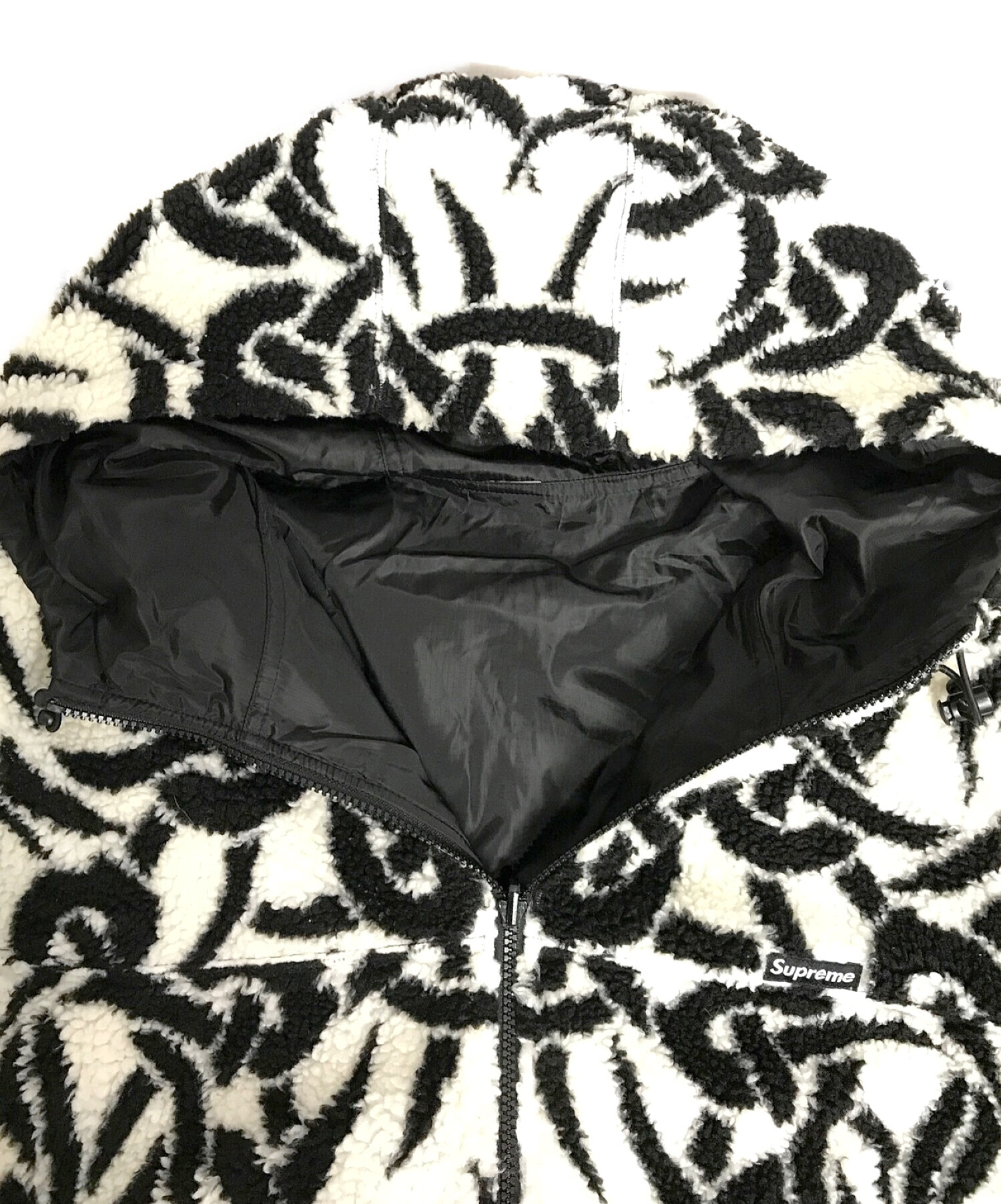 SUPREME (シュプリーム) Celtic Knot Reversible WINDSTOPPER Fleece Hooded Jacket  アイボリー×ブラック サイズ:XL