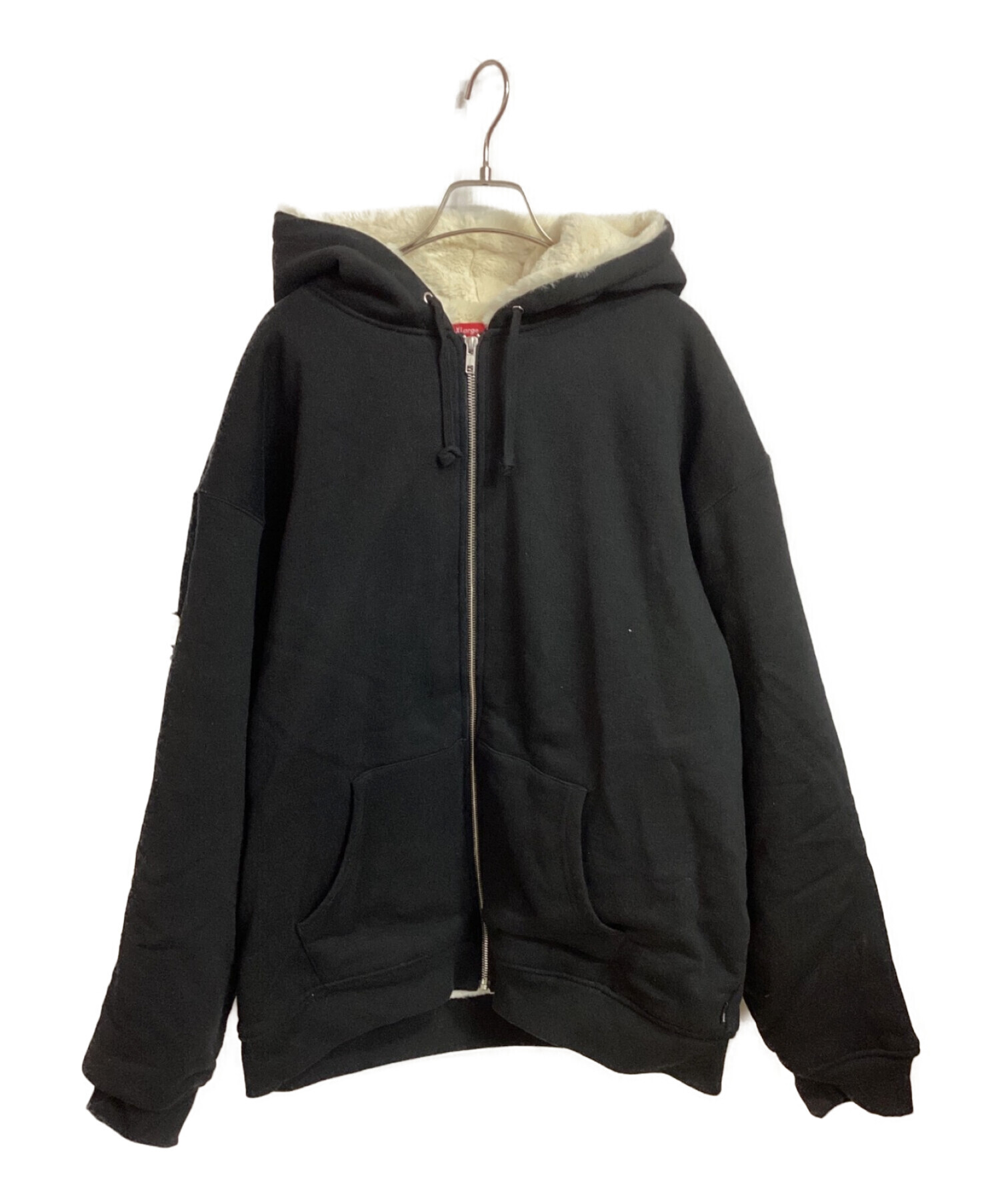 SUPREME (シュプリーム) 22AW Faux Fur Lined Zip Up Hooded Sweatshirt ブラック サイズ:XL