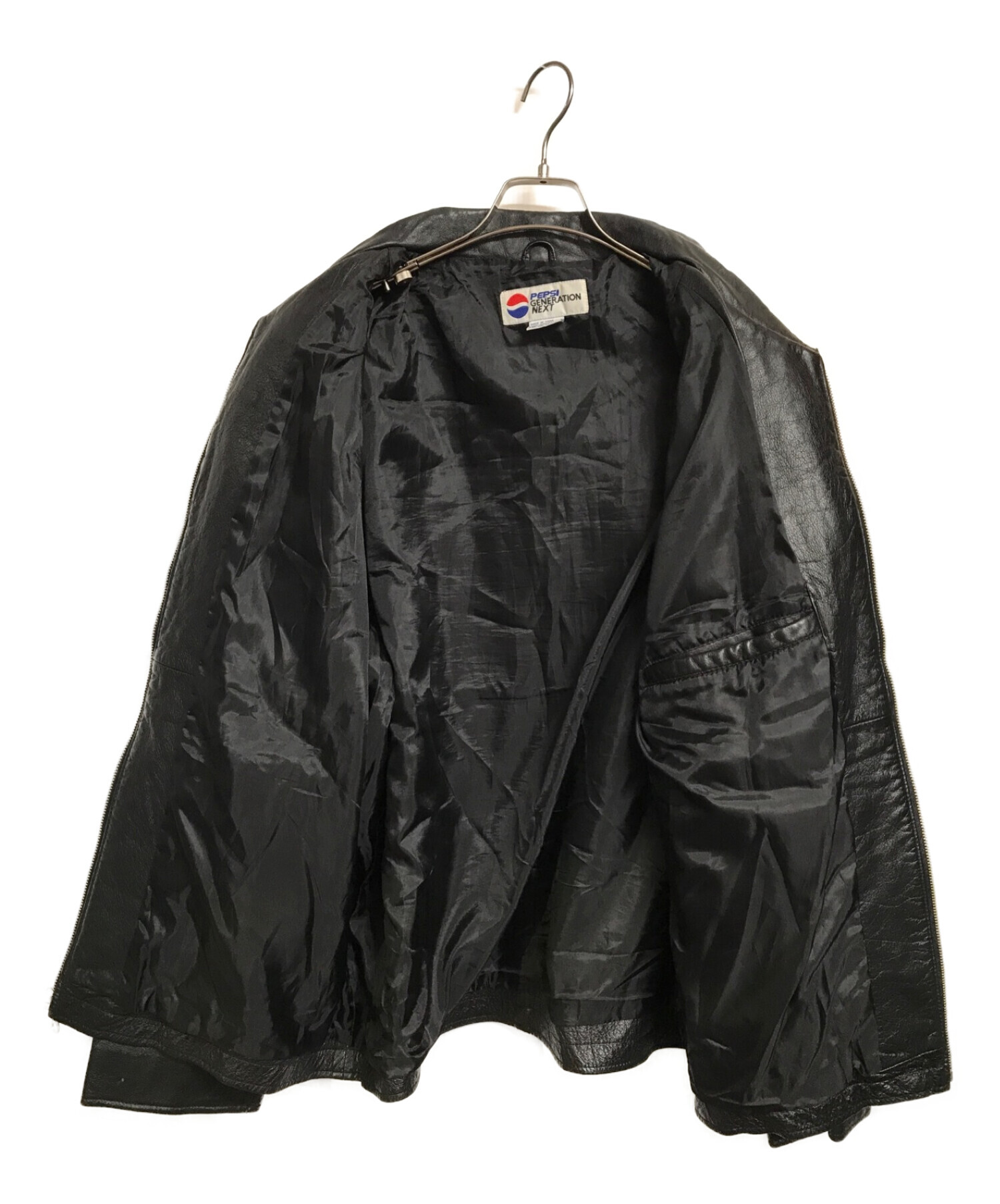 PEPSI (ペプシ) ロゴパッチレザージャケット ブラック サイズ:XL