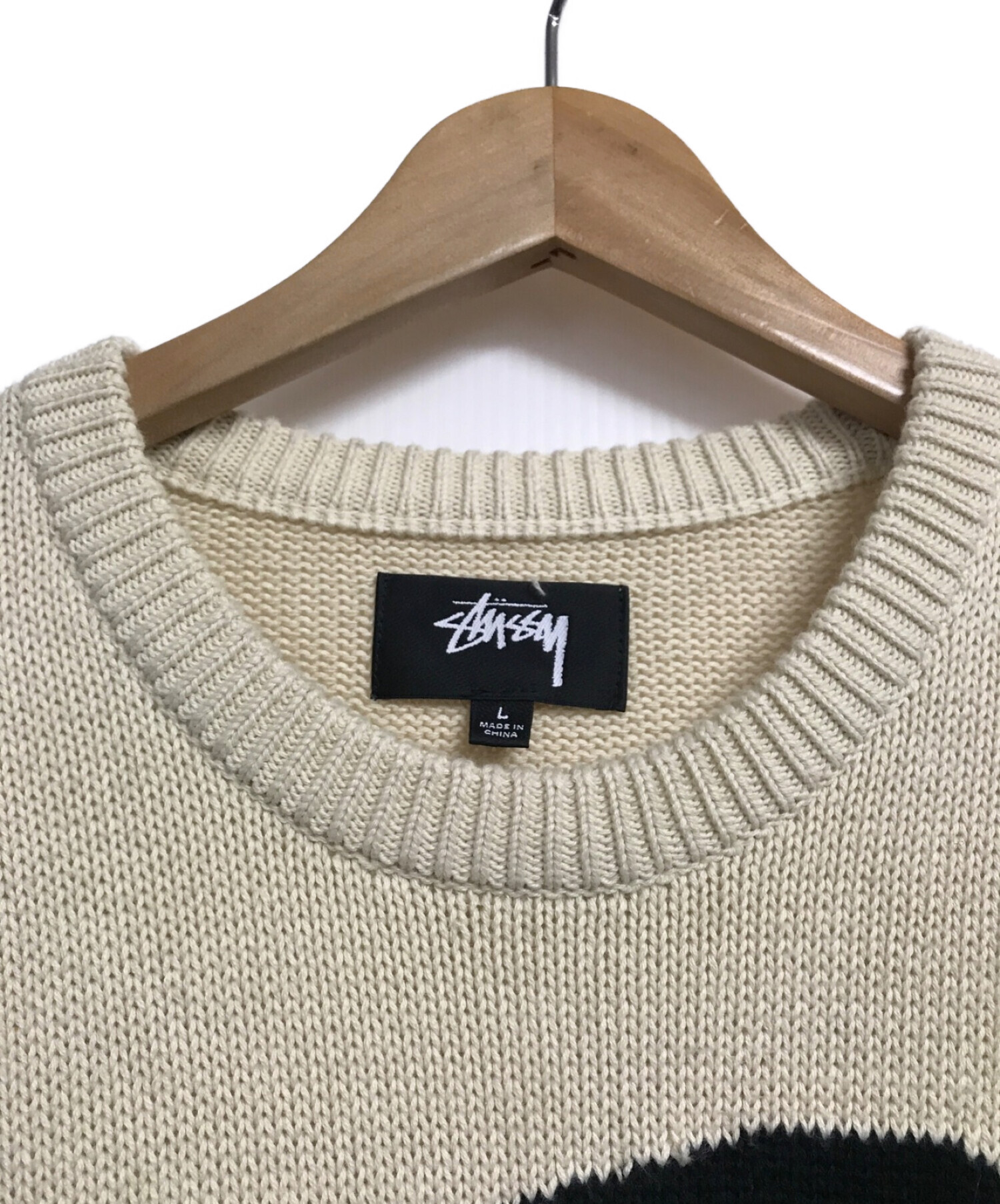 中古・古着通販】stussy (ステューシー) Curly S Sweater ベージュ