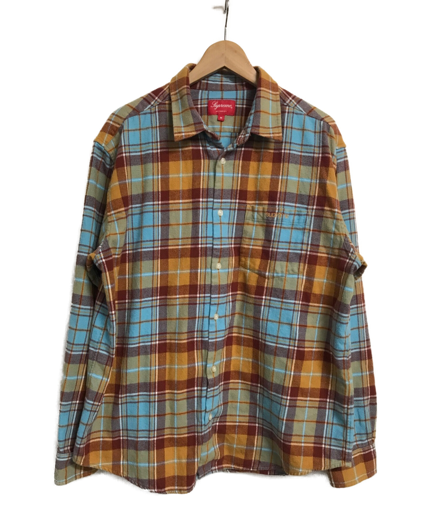 Supreme (シュプリーム) Tartan Plaid Flannel Shirt オレンジ サイズ:M