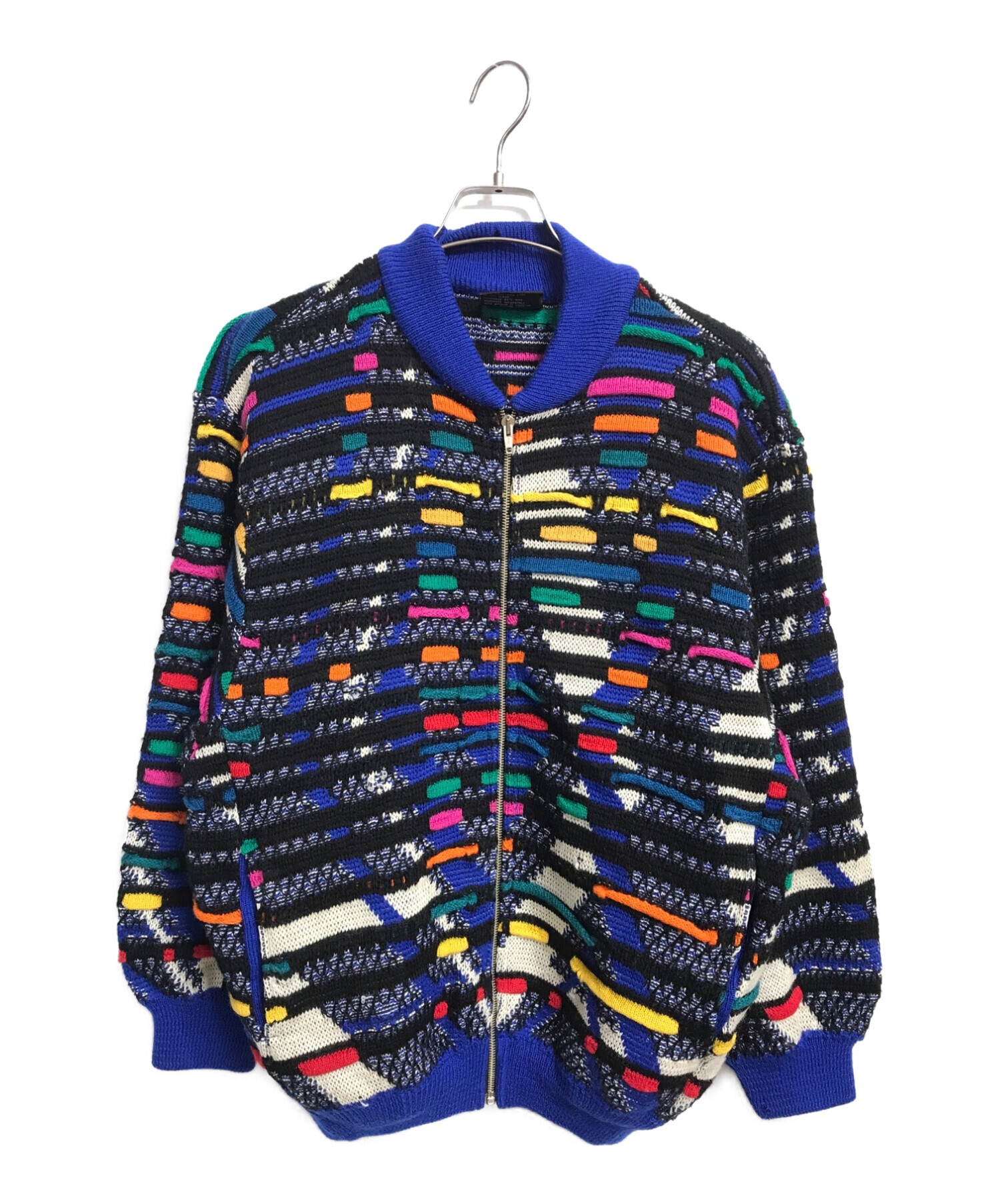 中古・古着通販】Coogi (クージー) ジップアップニット ブルー サイズ 