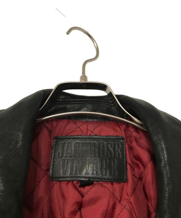 買い人気山羊革 ジャックローズ ビンテージ レザージャケット ライダースジャケット オールレザー 本革 黒 size3 Lサイズ