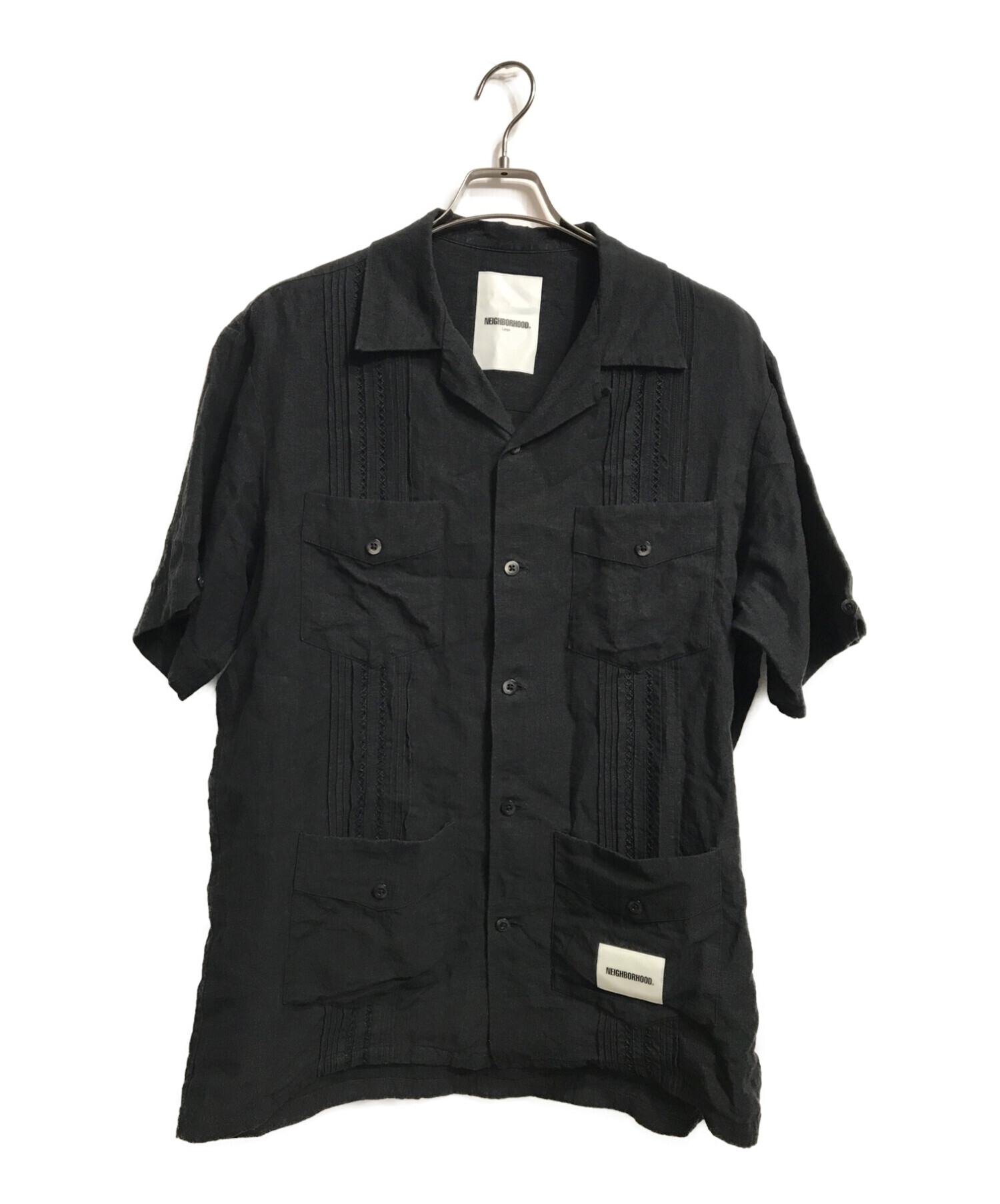 NEIGHBORHOOD (ネイバーフッド) キューバシャツ ブラック サイズ:L