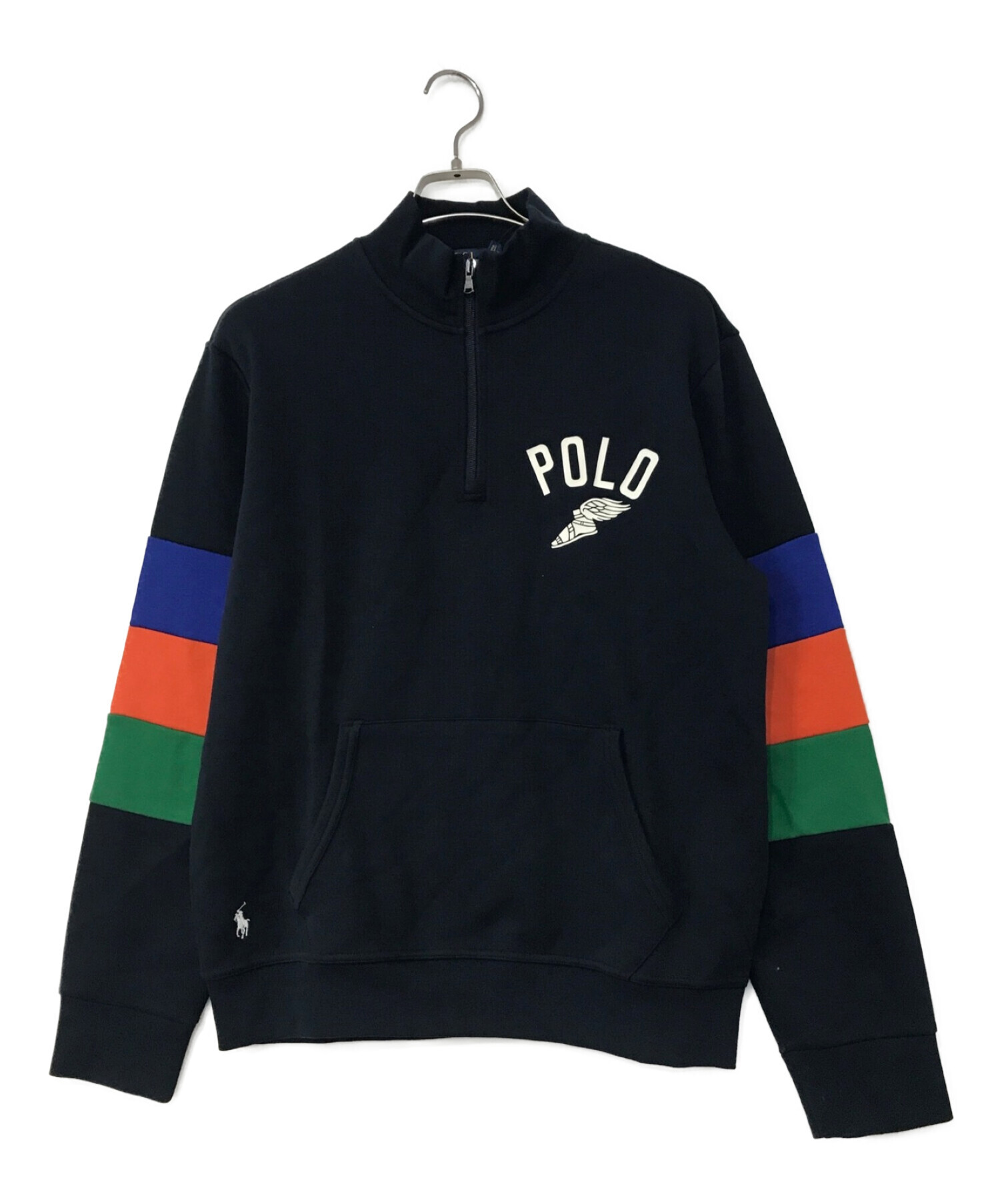 POLO RALPH LAUREN (ポロ・ラルフローレン) ウィングフットハーフジップカットソー ネイビー サイズ:M 未使用品