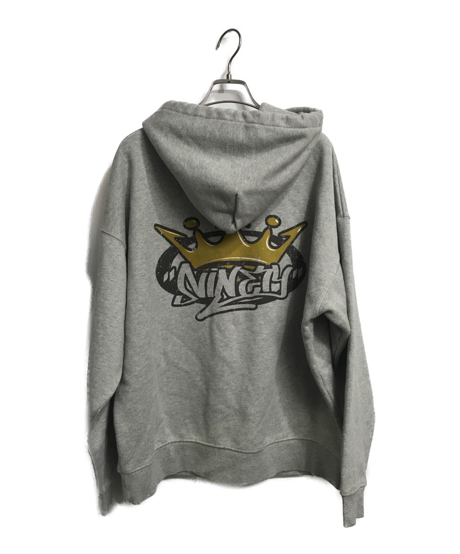 9090 (ナインティナインティ) KING LOGO HOODIE グレー サイズ:M 未使用品