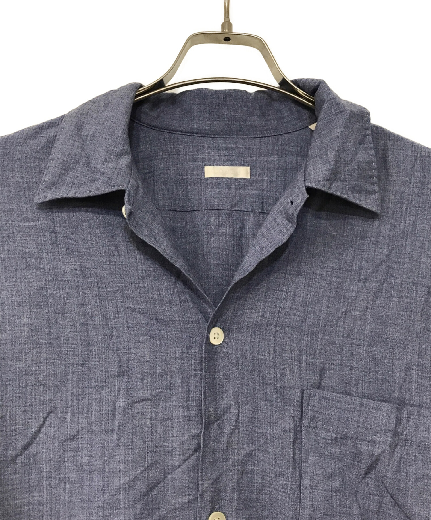 COMOLI (コモリ) ヴィスコースウール オープンカラーシャツ ブルー サイズ:2