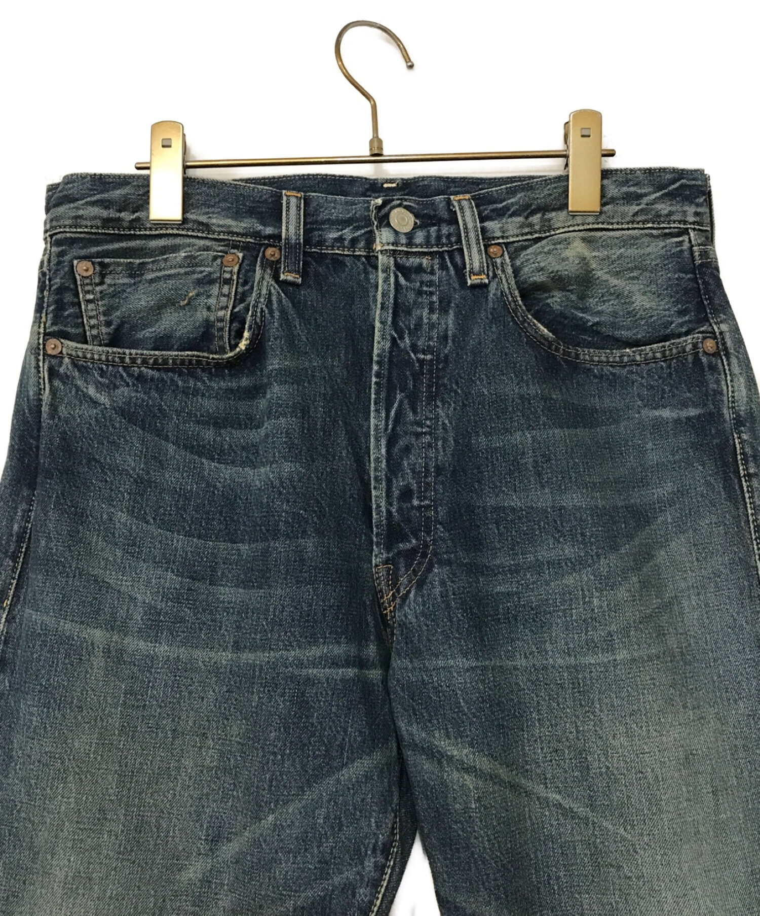 LEVI'S VINTAGE CLOTHING (リーバイスヴィンテージクロージング) 1947年復刻 501XX ダメージリペア 加工 デニムパンツ  ブルー サイズ:W33L32