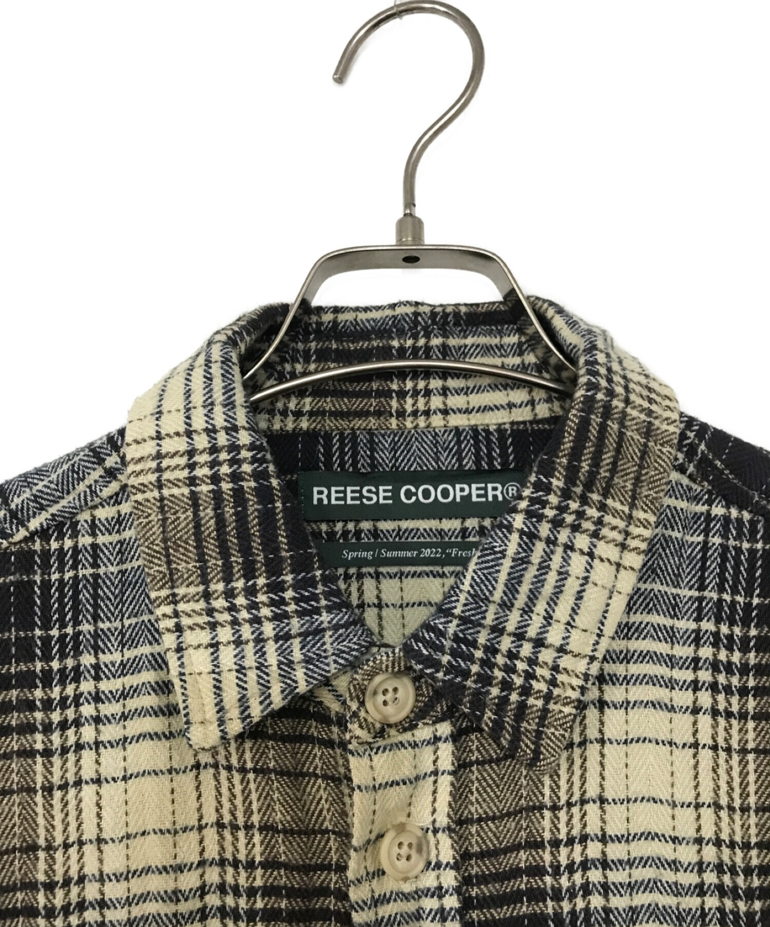 reese cooper (リース クーパー) CARGO POCKET FLANNEL SHIRT ブラウン サイズ:L