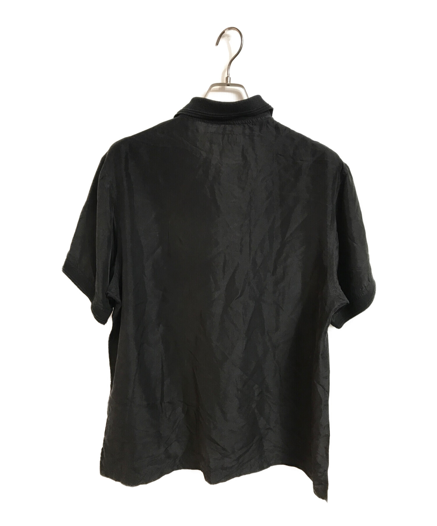 SUPREME (シュプリーム) シルクポロシャツ ブラック サイズ:L