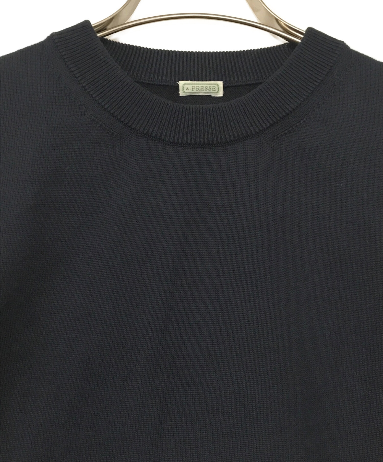 A.PRESSE (アプレッセ) Cotton Knit L/S T-Shirt ネイビー サイズ:2