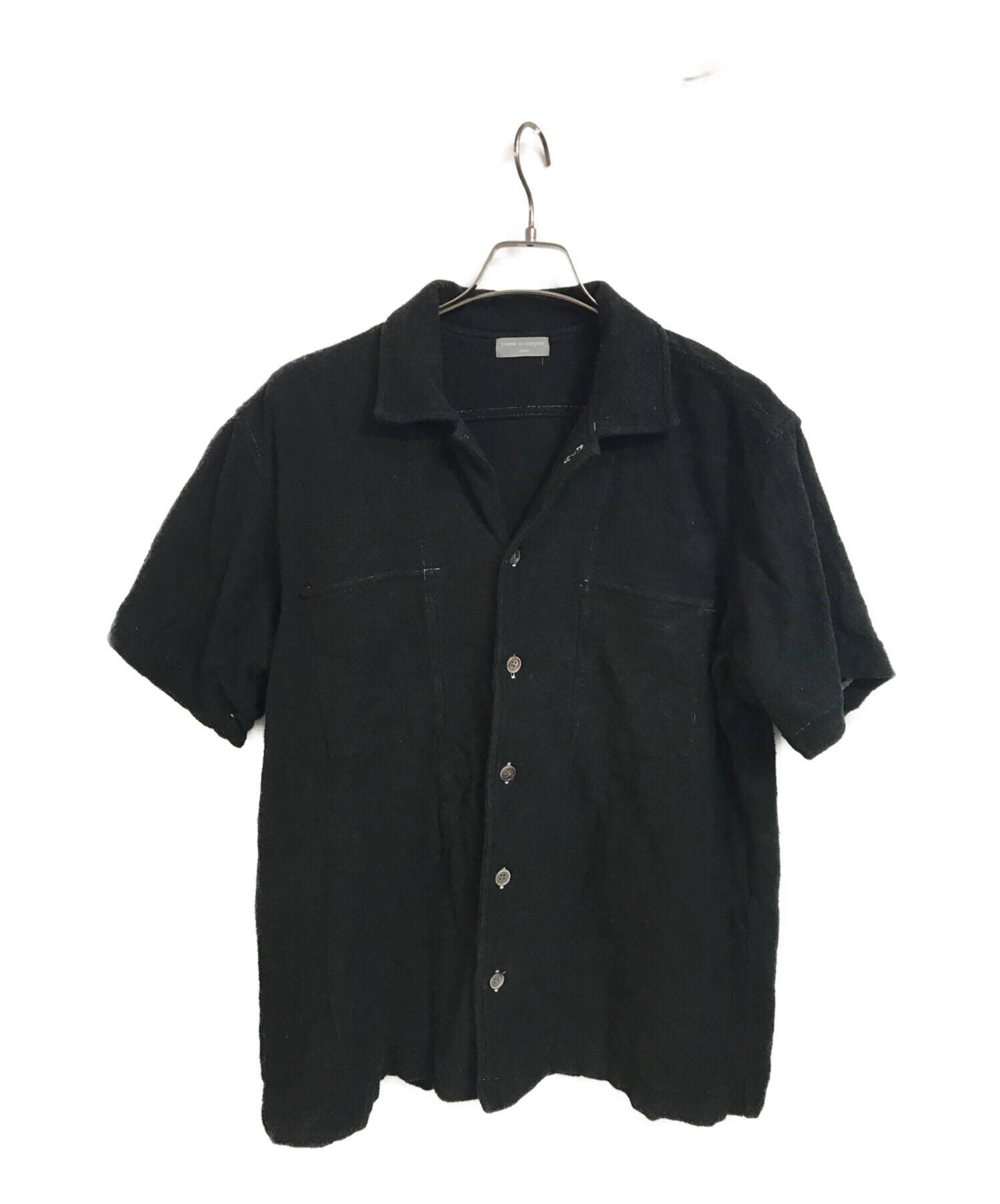 COMME des GARCONS (コムデギャルソン) パイル半袖シャツ ブラック サイズ:表記無し