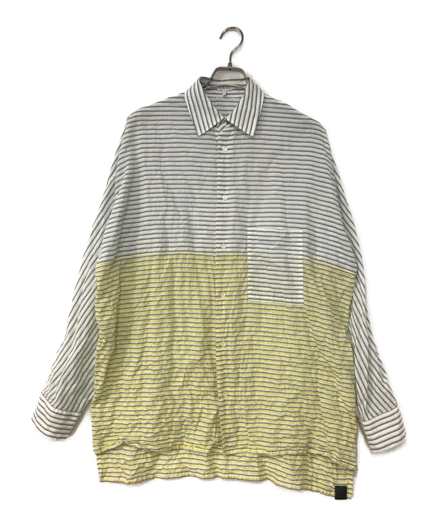 中古・古着通販】LOEWE (ロエベ) stripe oversezed shirt イエロー