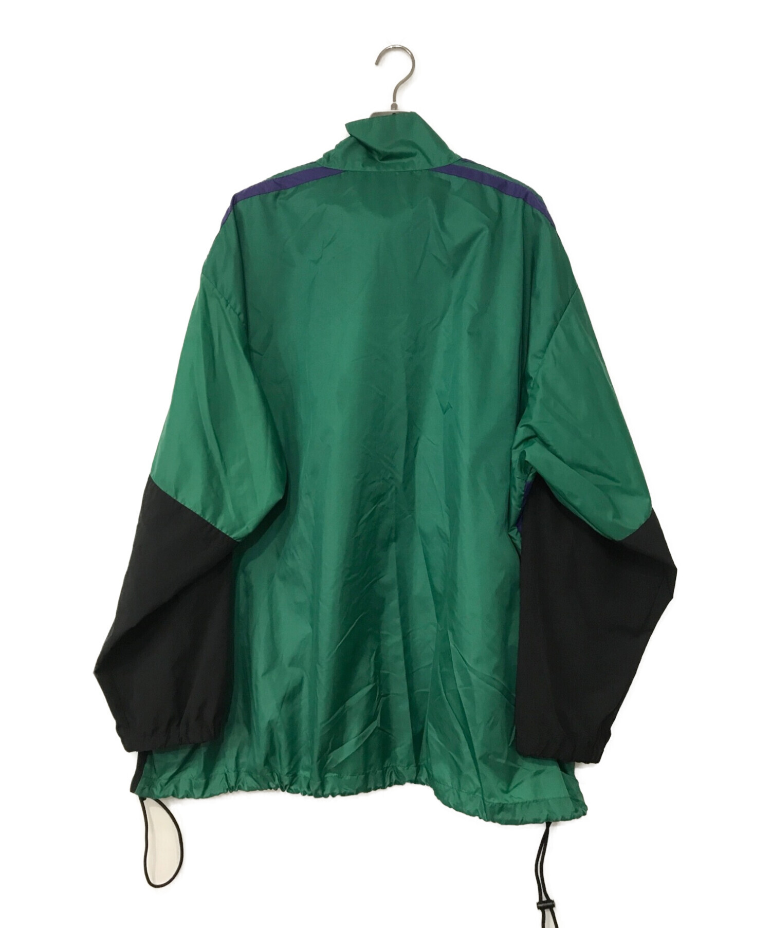 BALENCIAGA (バレンシアガ) ロゴプリントトラックジャケット グリーン×パープル サイズ:50
