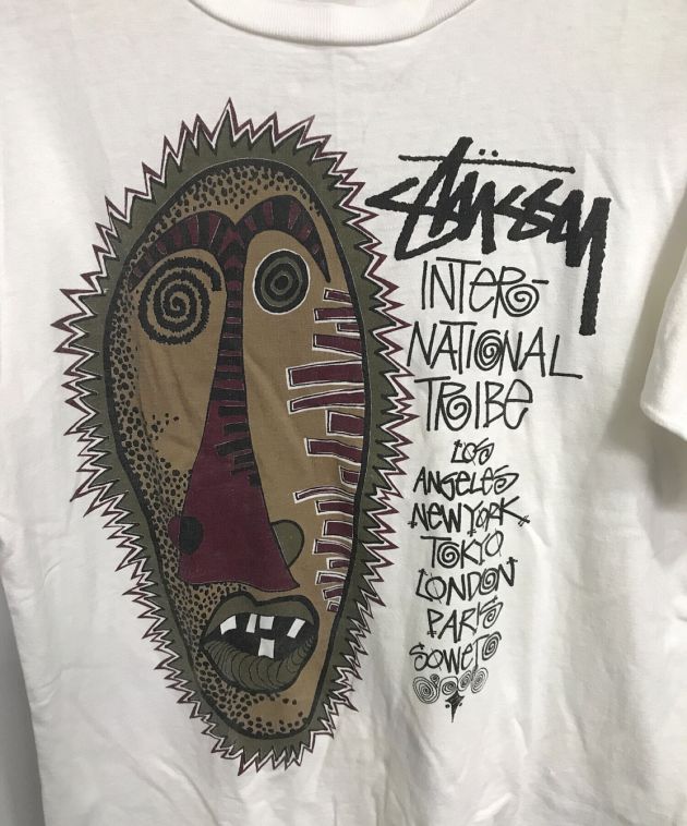 OLD STUSSY (オールドステューシー) ゾウリムシプリントTシャツ ホワイト サイズ:L