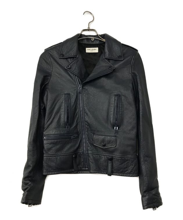 中古・古着通販】Saint Laurent Paris (サンローランパリ) ライダースジャケット ネイビー サイズ:42｜ブランド・古着通販  トレファク公式【TREFAC FASHION】スマホサイト