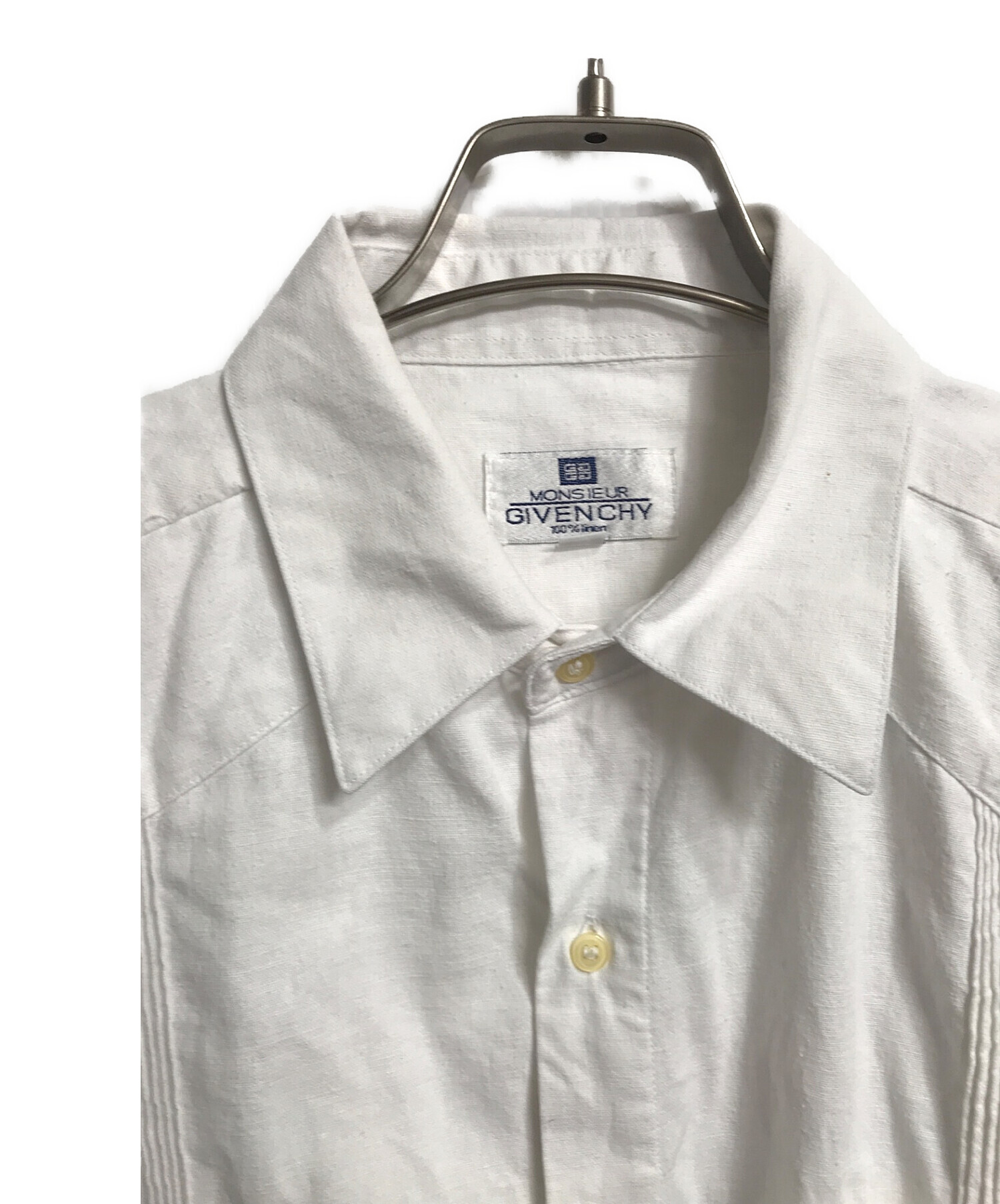 中古・古着通販】MONCIEUR GIVENCHY (ムッシュ ジバンシイ) LINEN Guayabera Shirt ホワイト  サイズ:M｜ブランド・古着通販 トレファク公式【TREFAC FASHION】スマホサイト