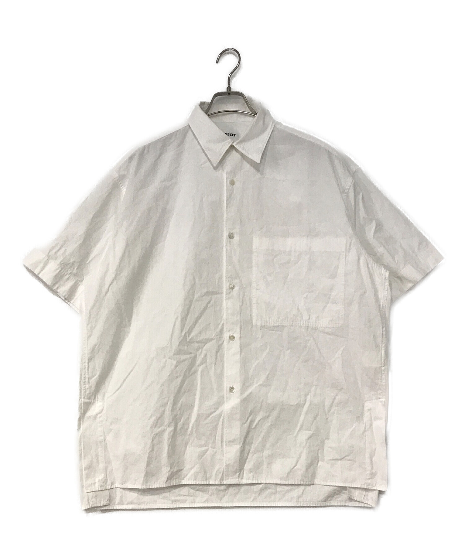 AUBETT (オーベット) ヘビーブロードサイドベント半袖オーバーシャツ ホワイト サイズ:4