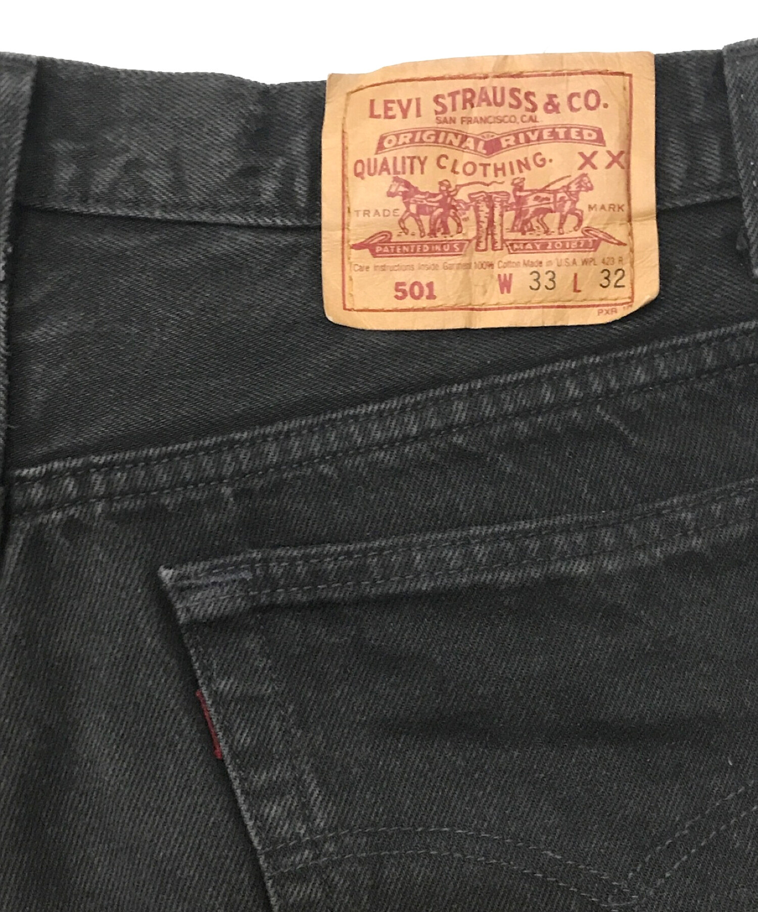 LEVI'S (リーバイス) ブラックデニムパンツ ブラック サイズ:W33L32