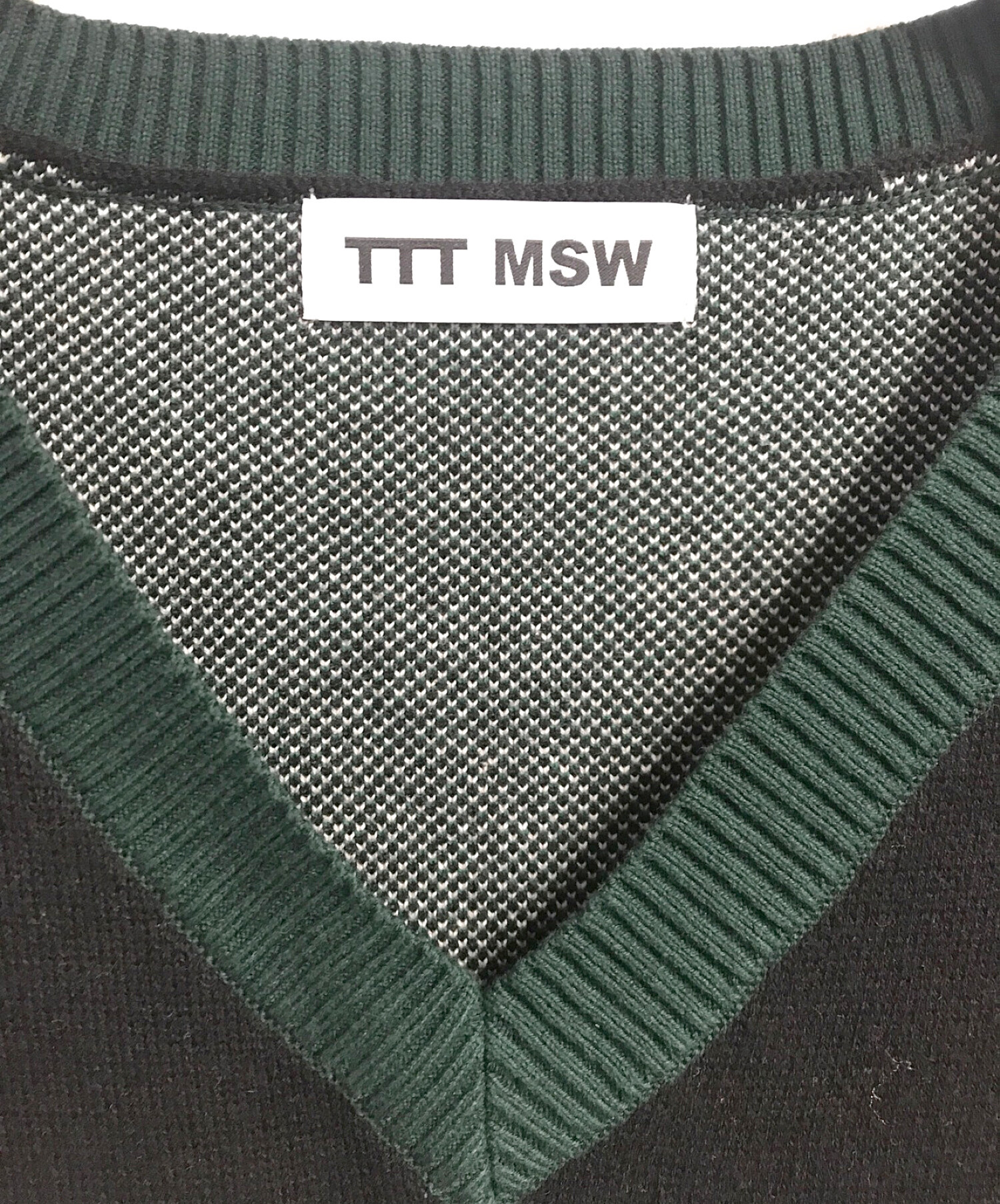 TTT MSW (ティーモダンストリートウェア) ニットベスト グリーン サイズ:L