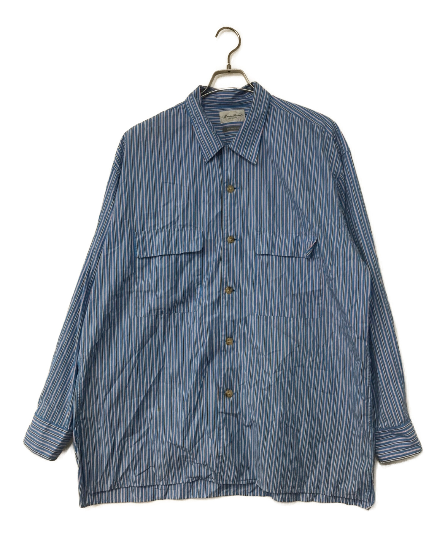 Marvine Pontiak Shirt Makers (マーヴィンポンティアックシャツメイカーズ) Open Collar SH ブルー サイズ:1