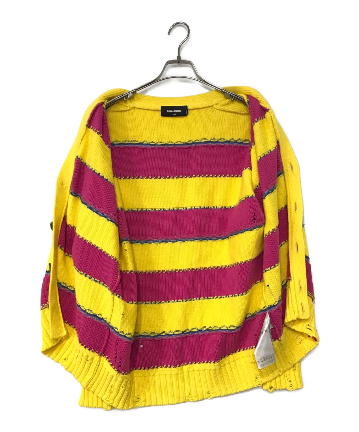 中古・古着通販】DSQUARED2 (ディースクエアード) striped V-neck