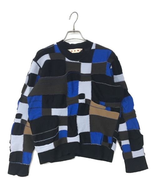 【中古・古着通販】MARNI (マルニ) カラーブロックニット ブラック