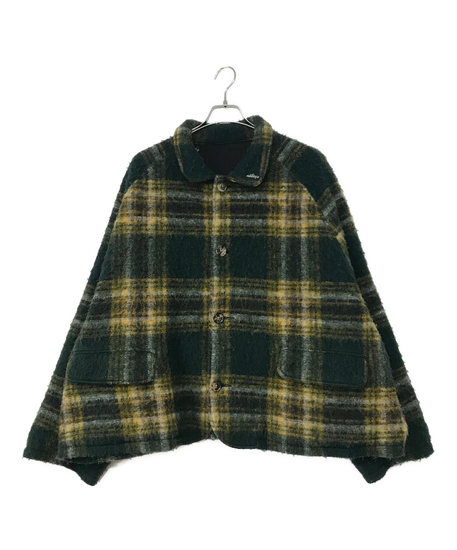 Sillage (シアージ) CHECK BOXY CROPPED WORK JACKET グリーン サイズ:Free