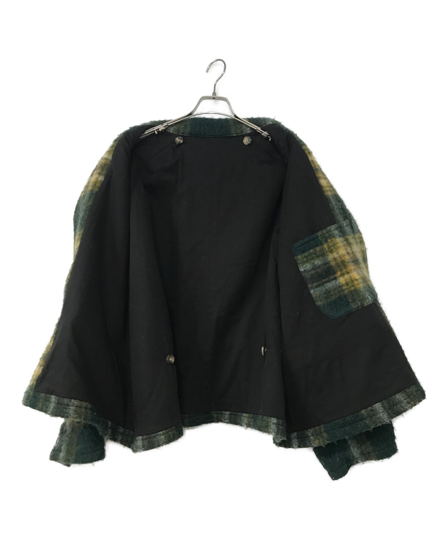 Sillage (シアージ) CHECK BOXY CROPPED WORK JACKET グリーン サイズ:Free